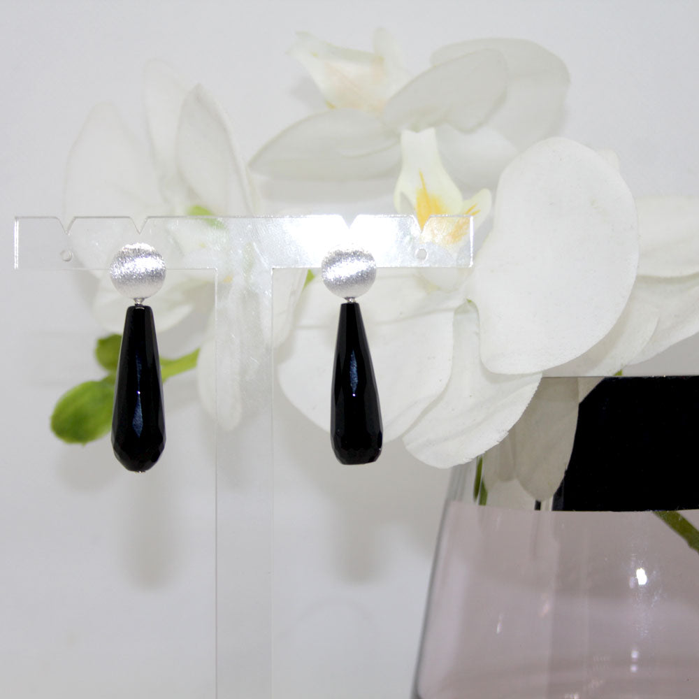 Onyx drop schwarz Ohrring