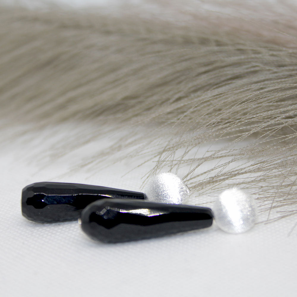 Onyx drop schwarz Ohrring