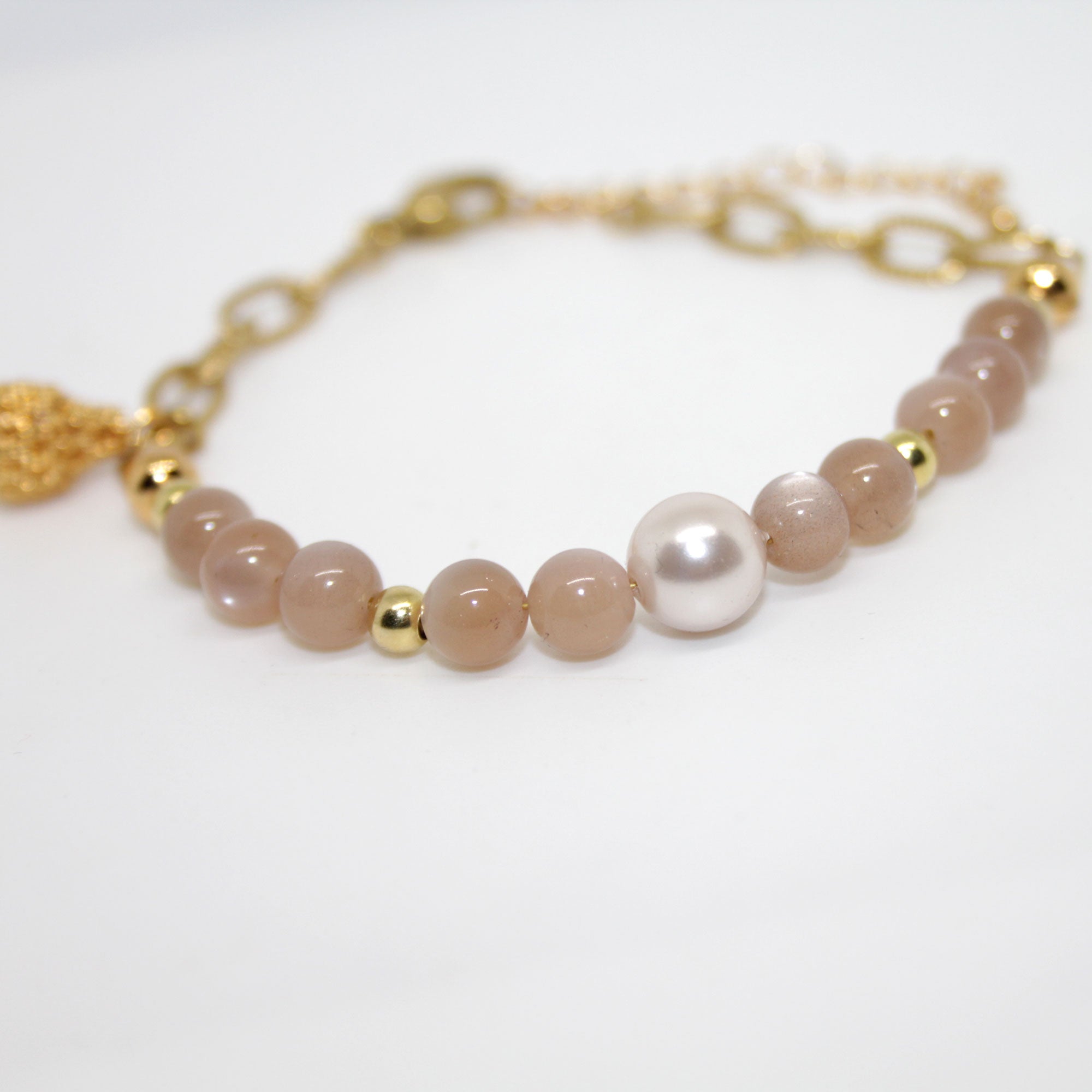 Armband Mondstein & Süßwasserperle