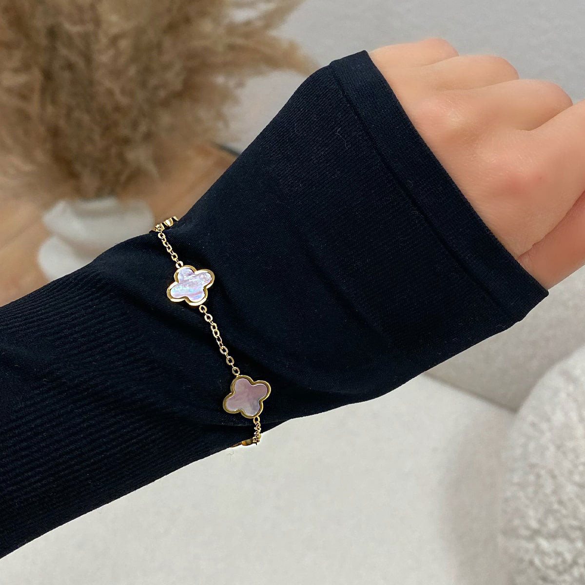 Perlmutt Clover Armband