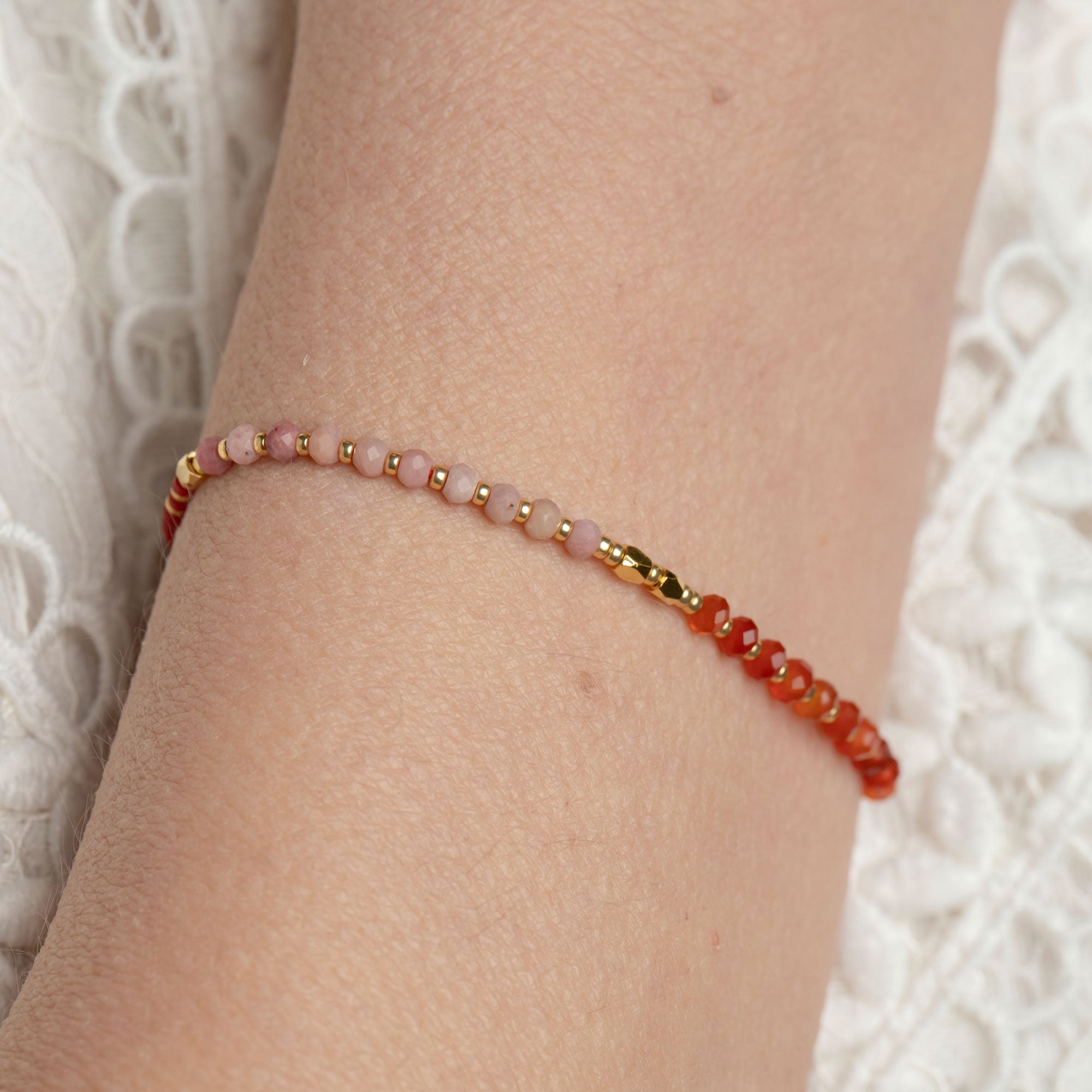 Armband Rhodolite und Achat
