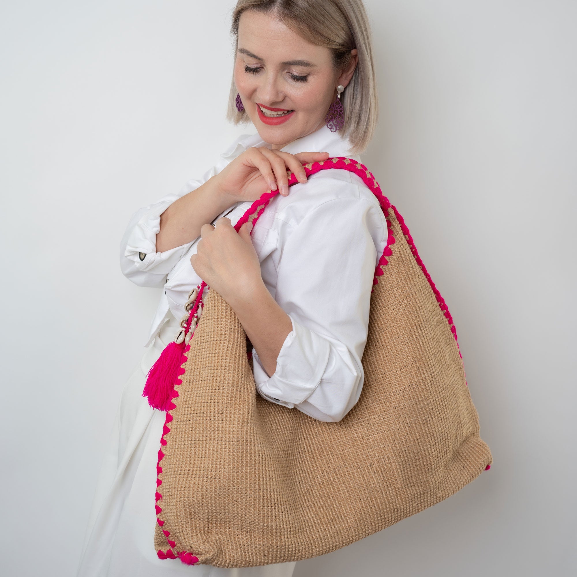 Beach Bucket Bag Alicia Pink