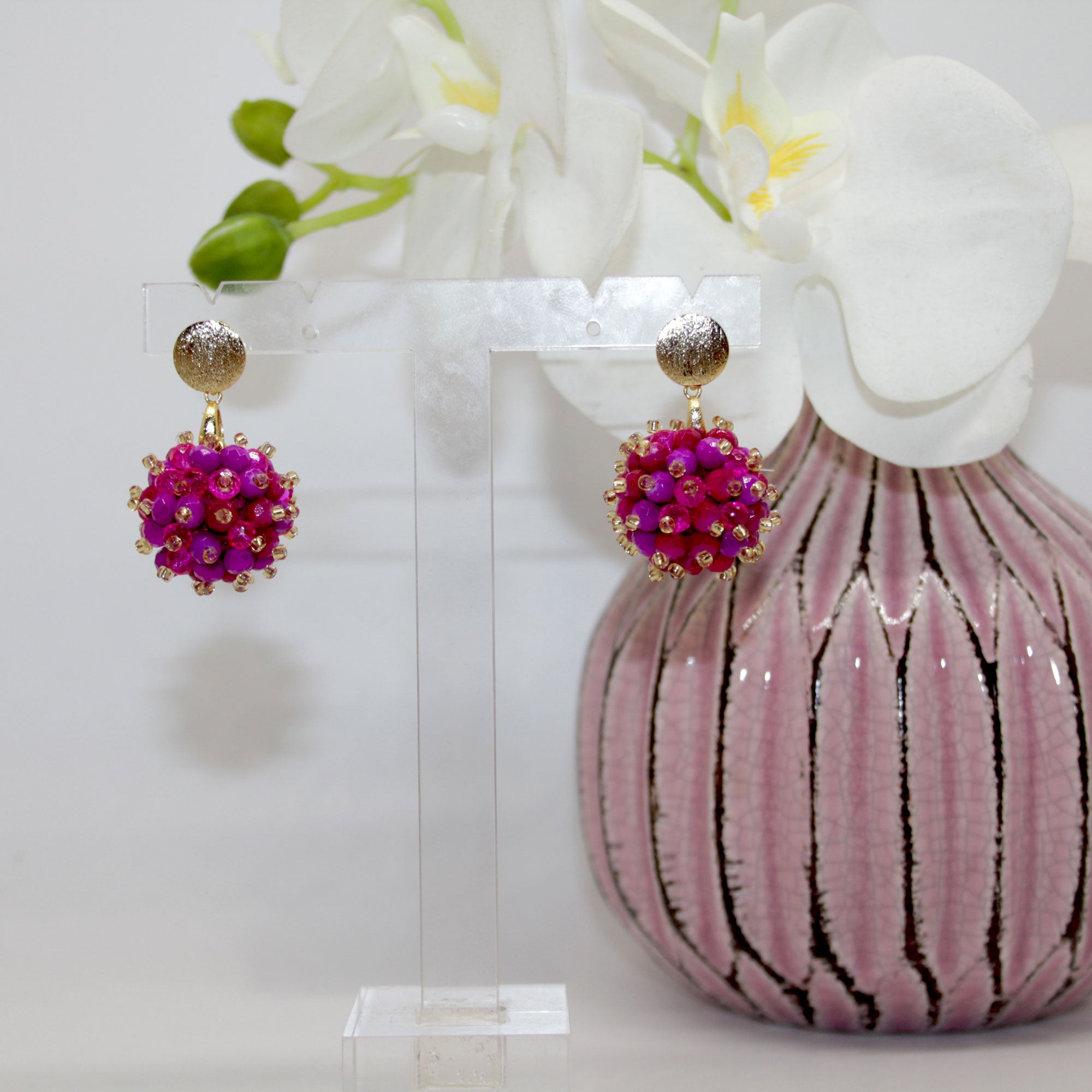 Beerenohrring Pink