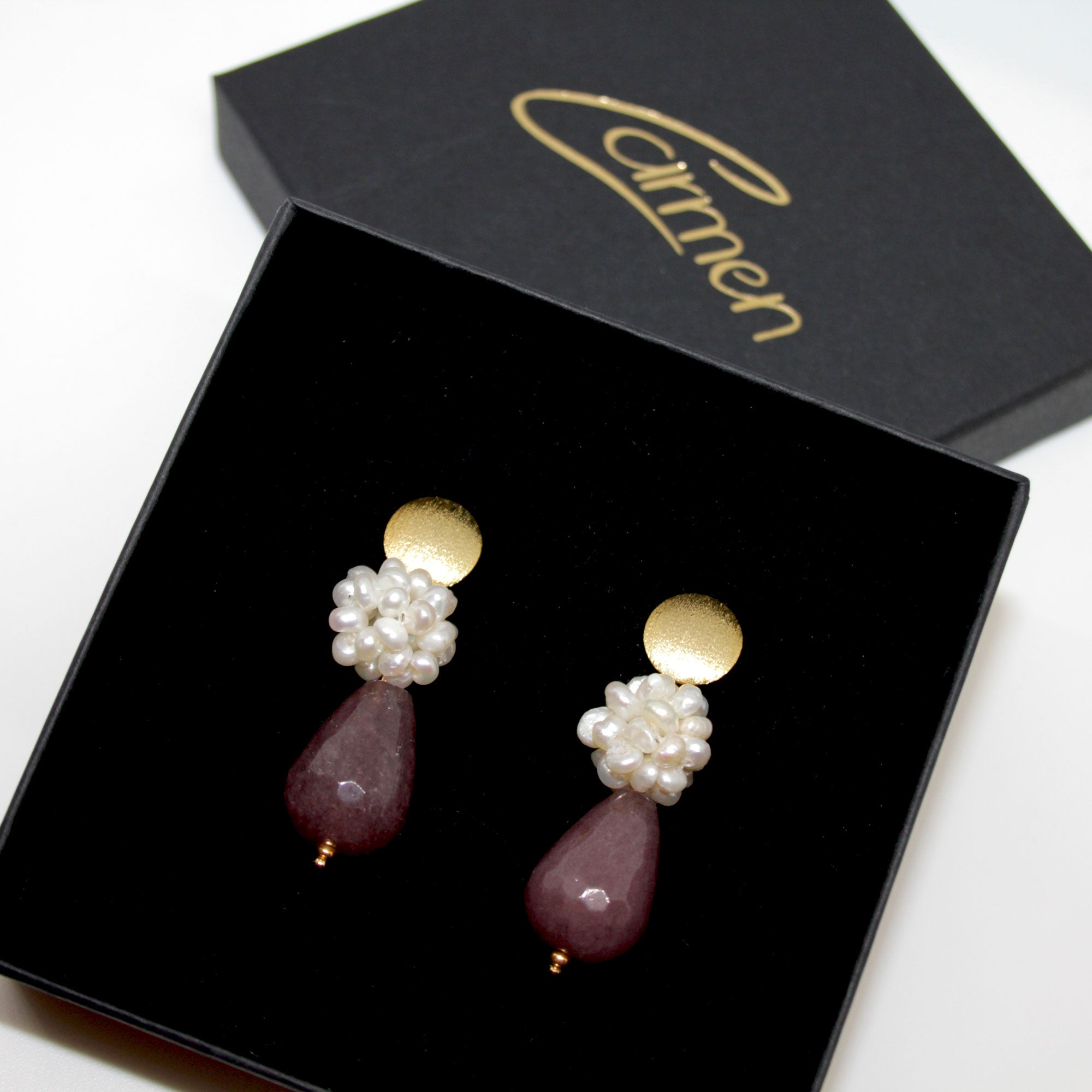 Berry Freshwater Pearl Ohrring handgefertigt in Österreich