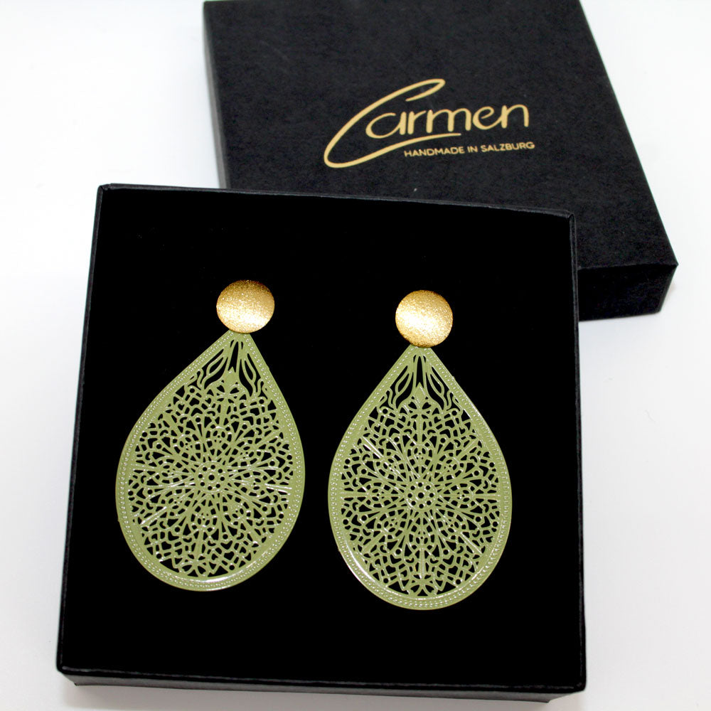 Cora Olivegrün Ohrring