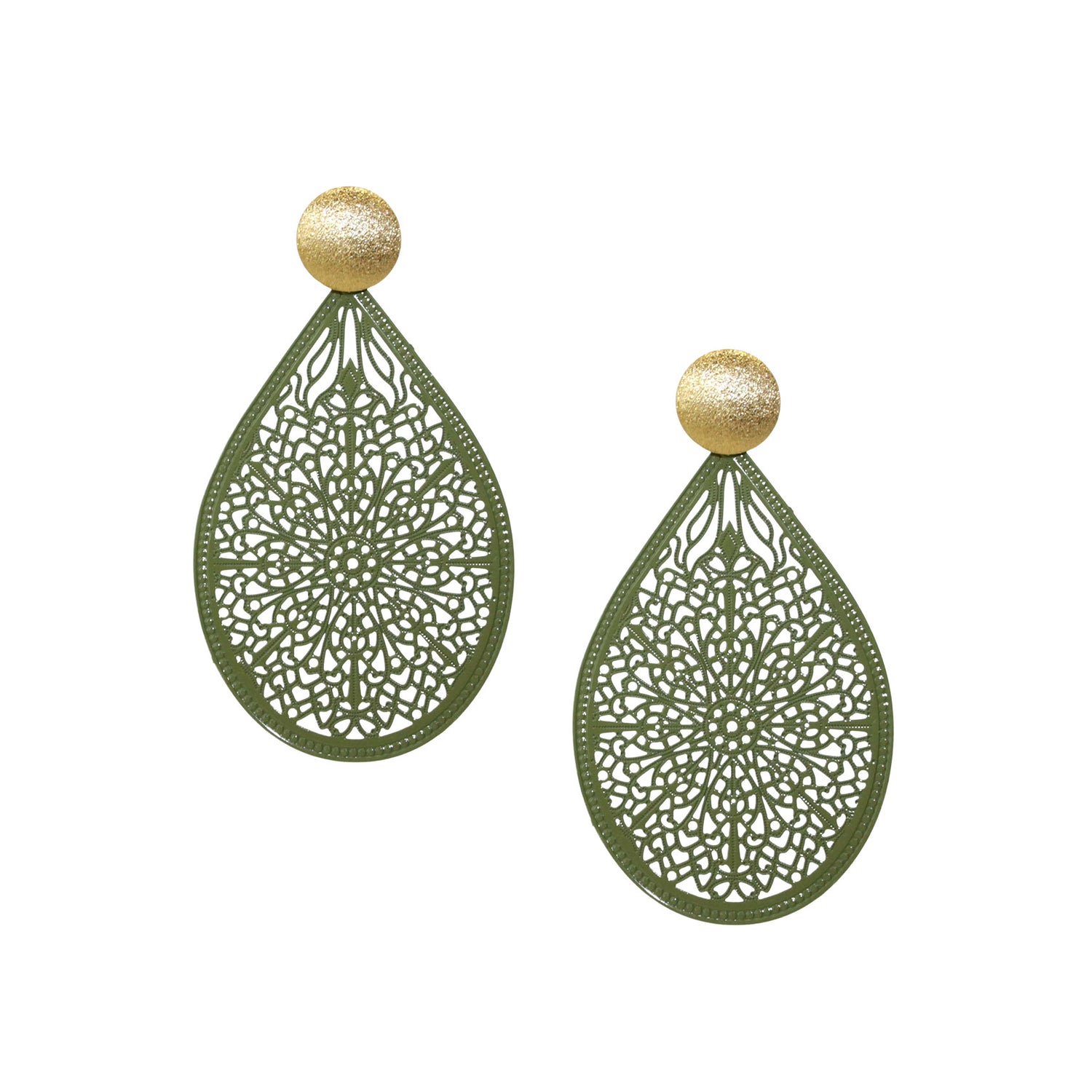 Cora Olivegrün Ohrring