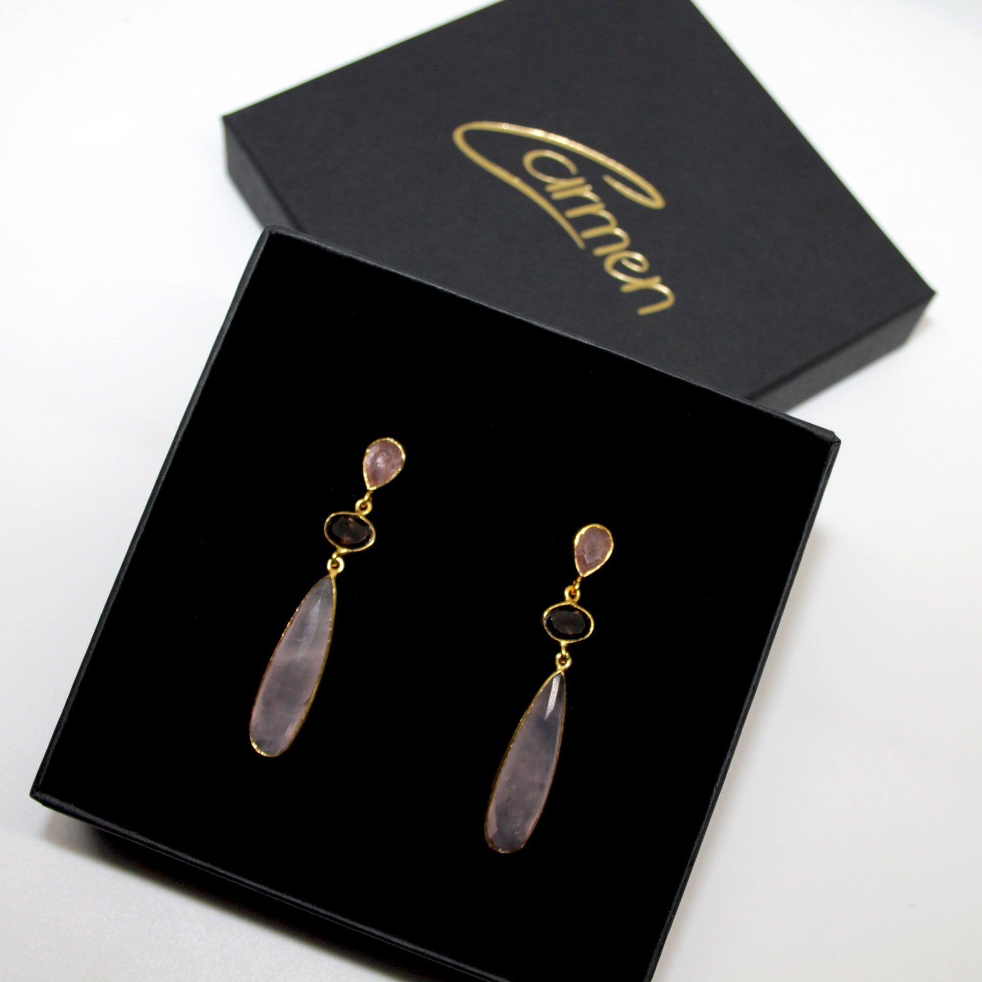 Package Rosenquarz Perlmutt (Ohrringe & Armband)