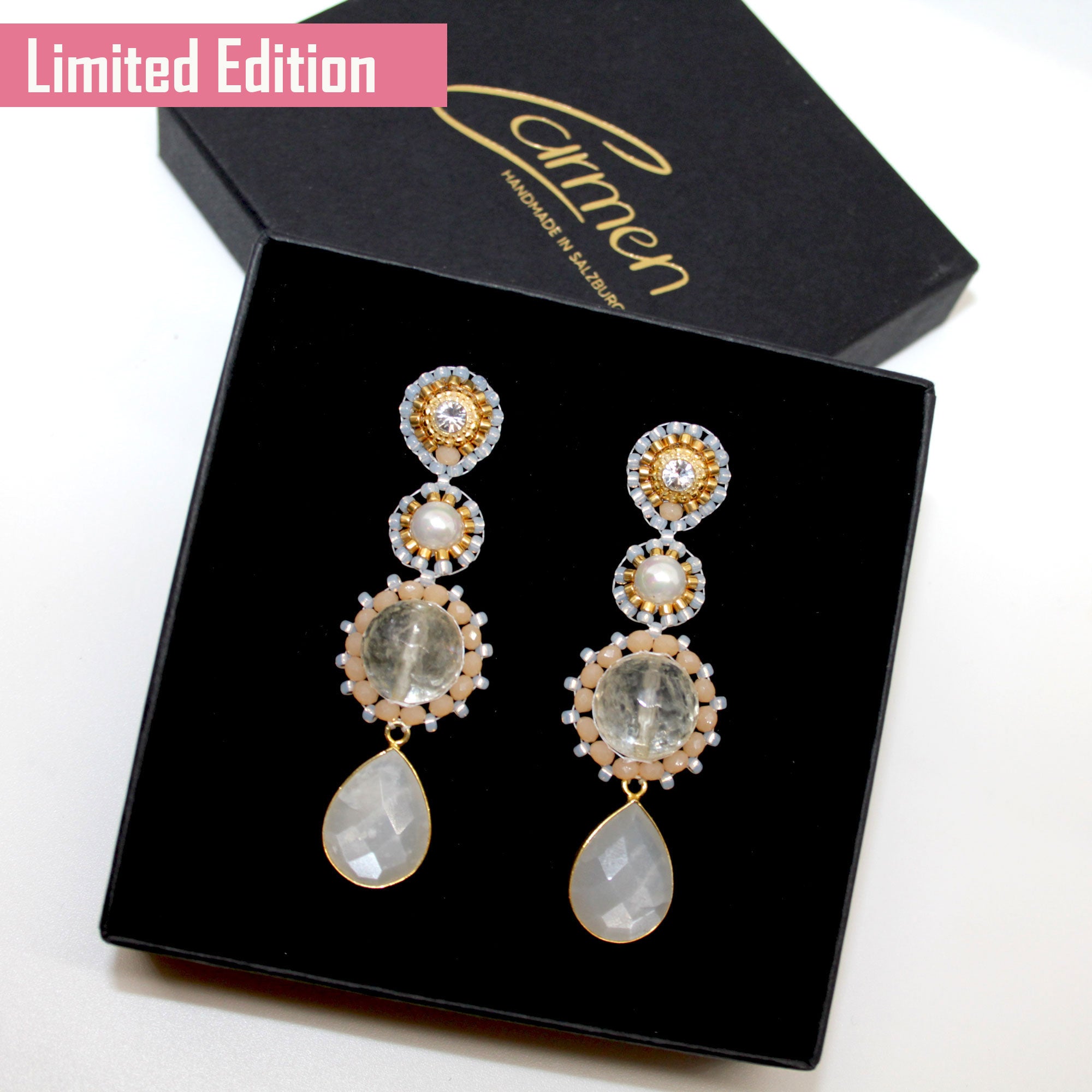Edelstein Triple Citrin Ohrring
