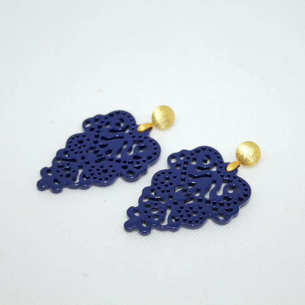 Hornohrring Orientalic Marineblau