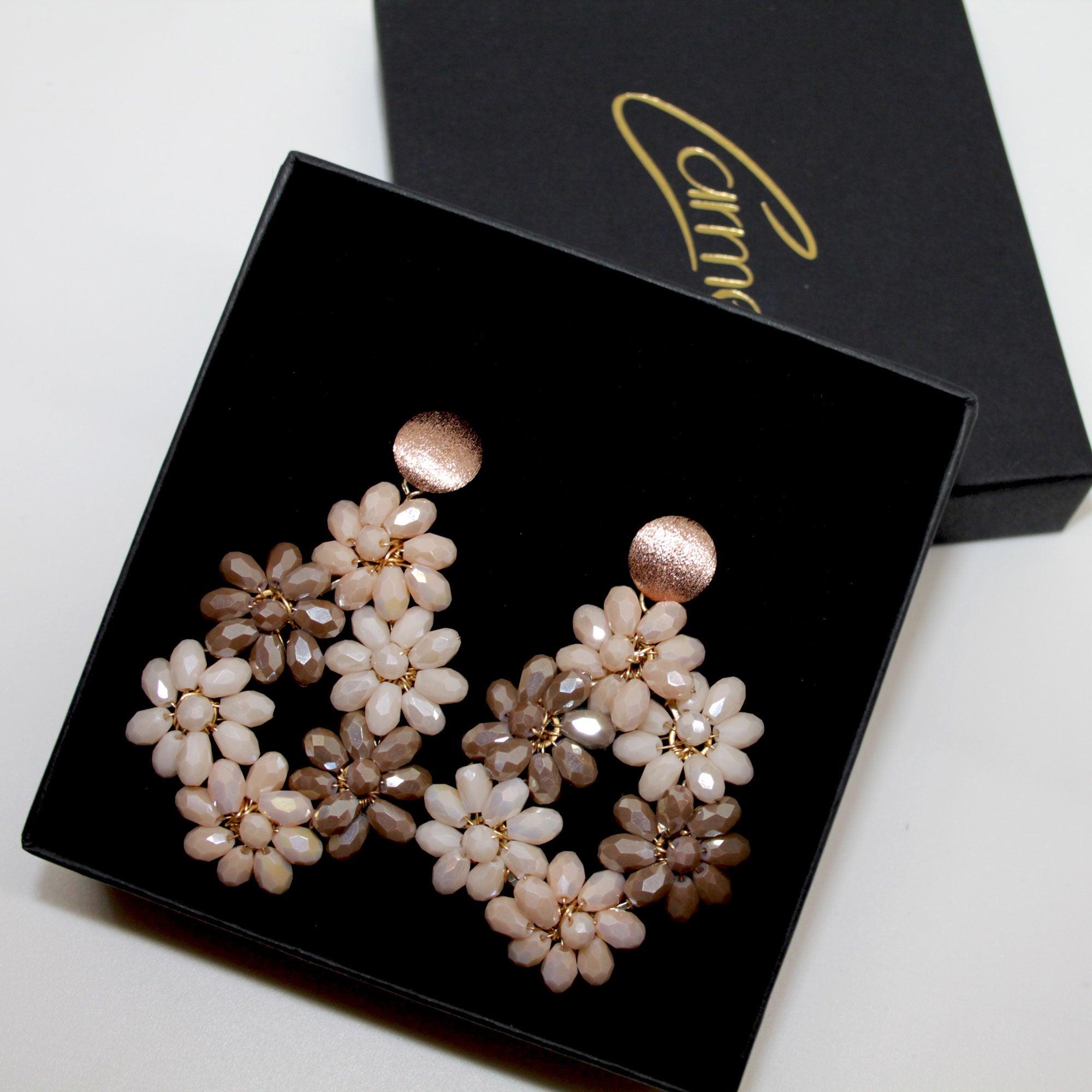 Flowerdrop Champagner Brown Ohrring