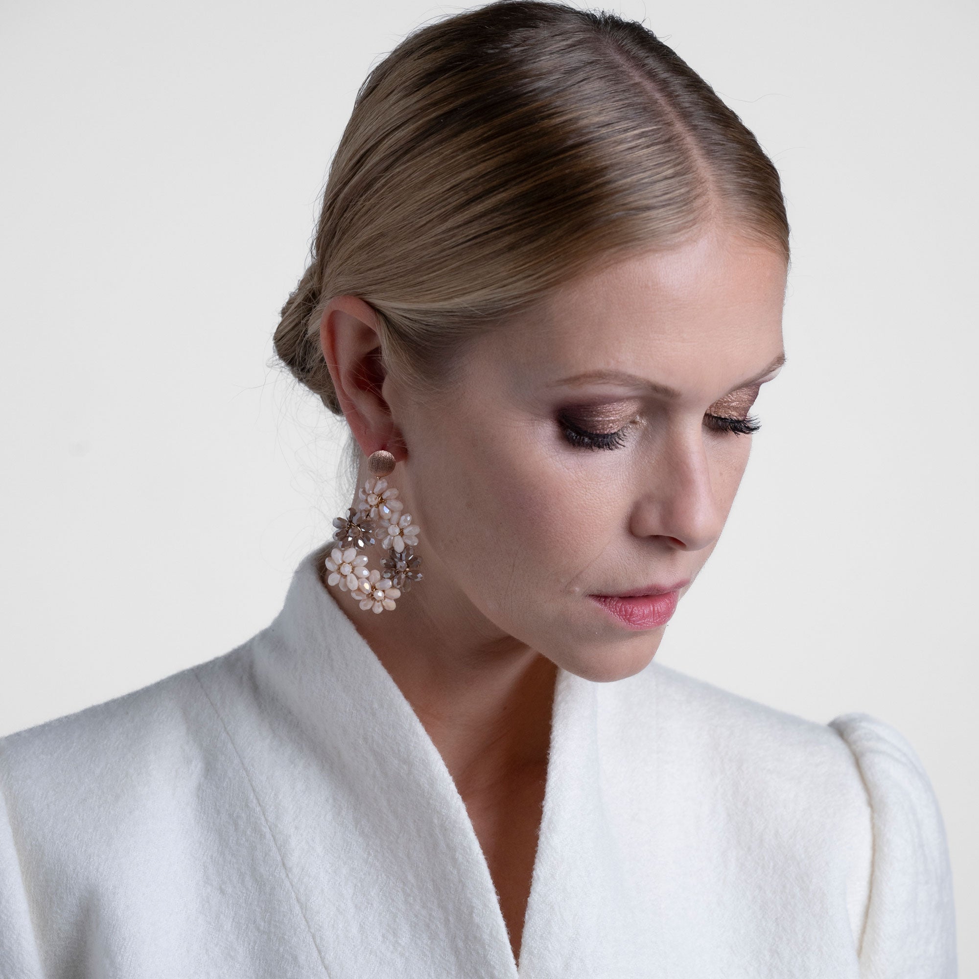 Flowerdrop Champagner Brown Ohrring