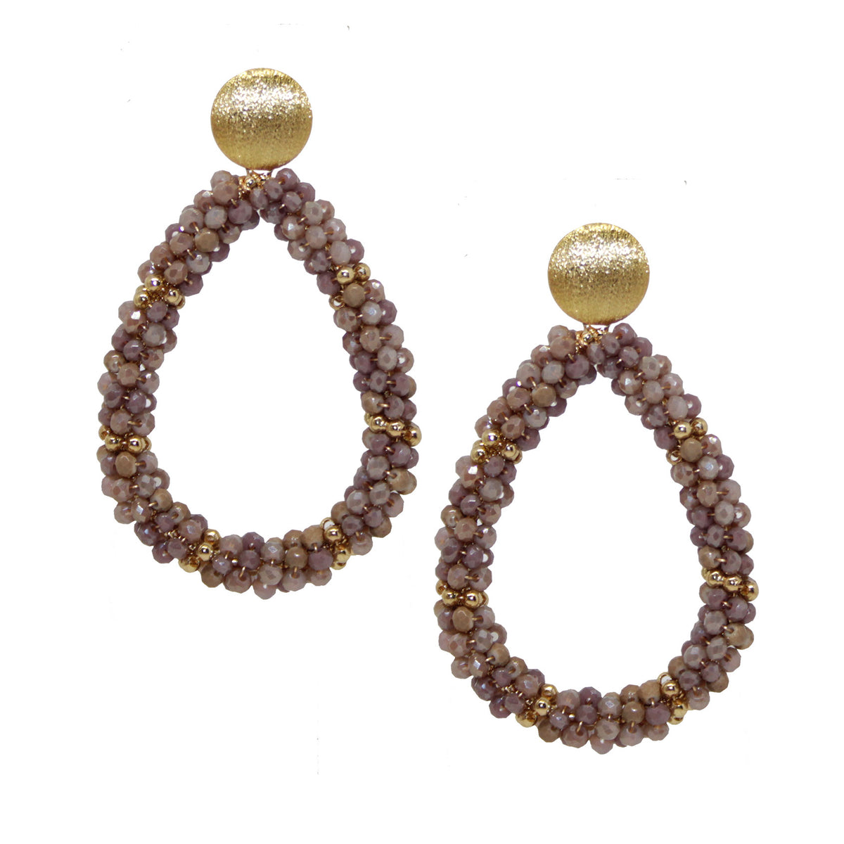 Glitzertropfen Grace Braun Gold Ohrring