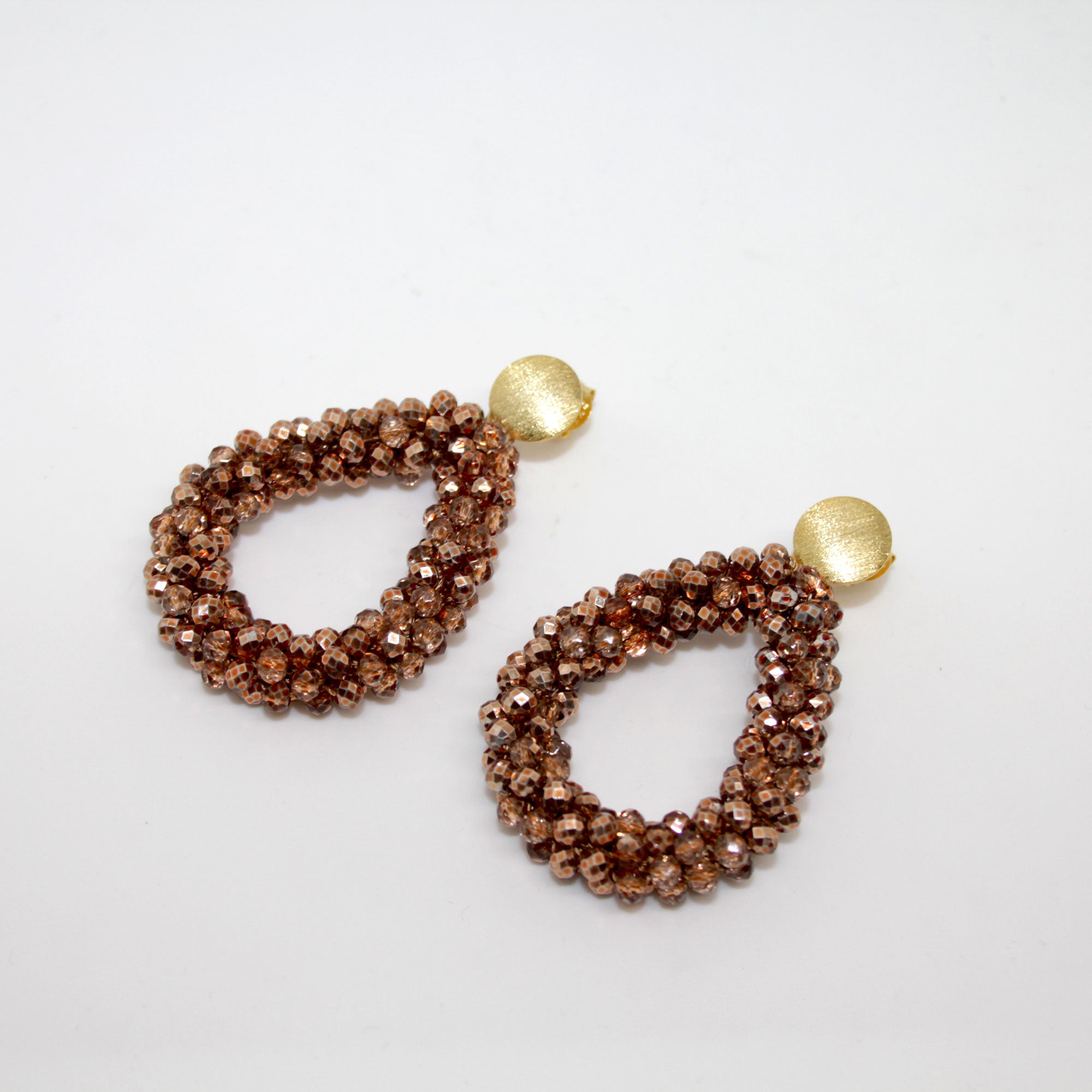Glitzertropfen Bronze Ohrring