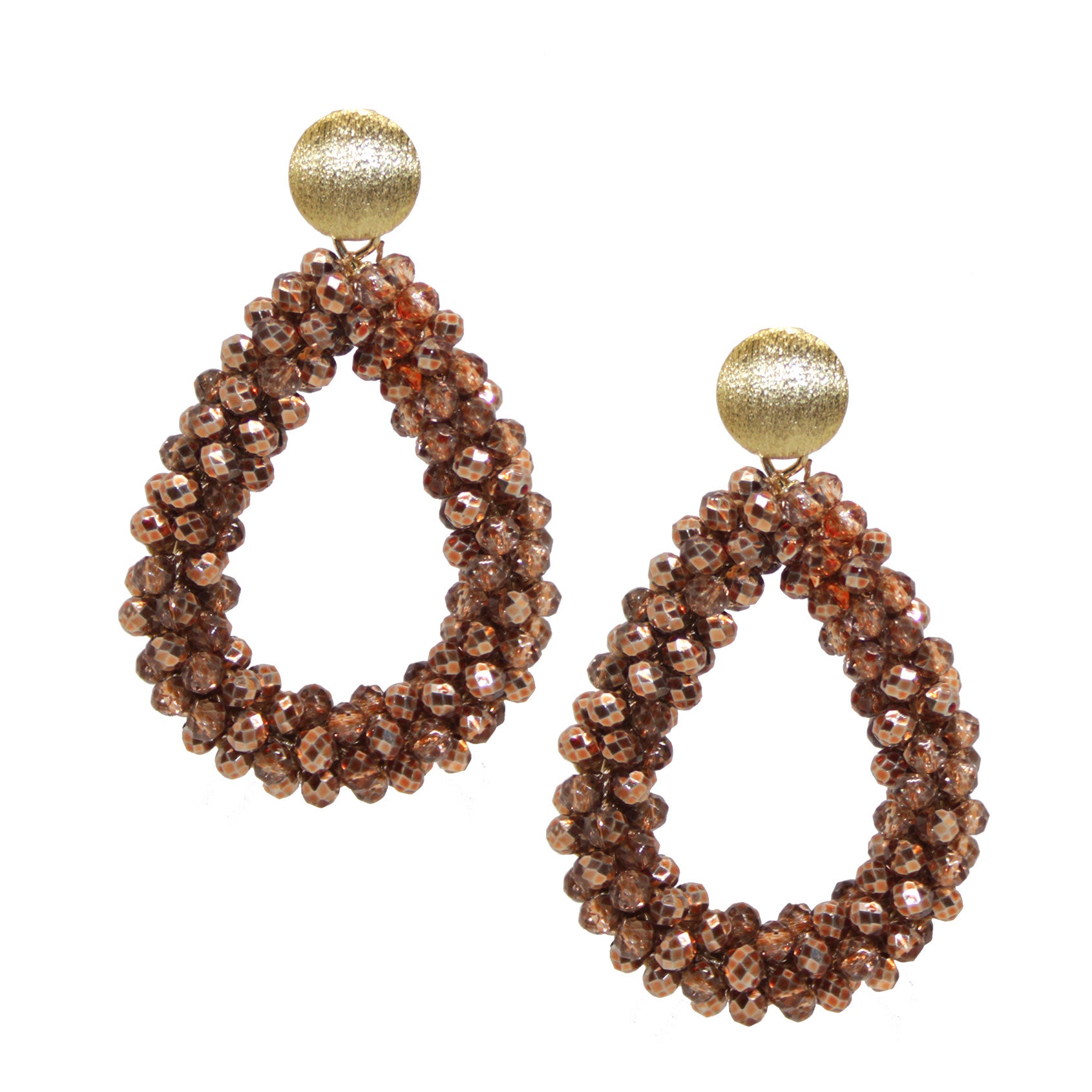 Glitzertropfen Bronze Ohrring