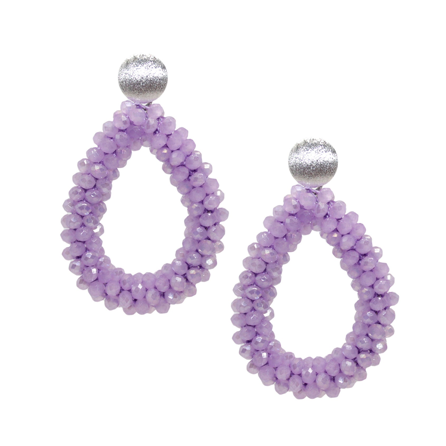 Glitzertropfen Helllila Ohrring