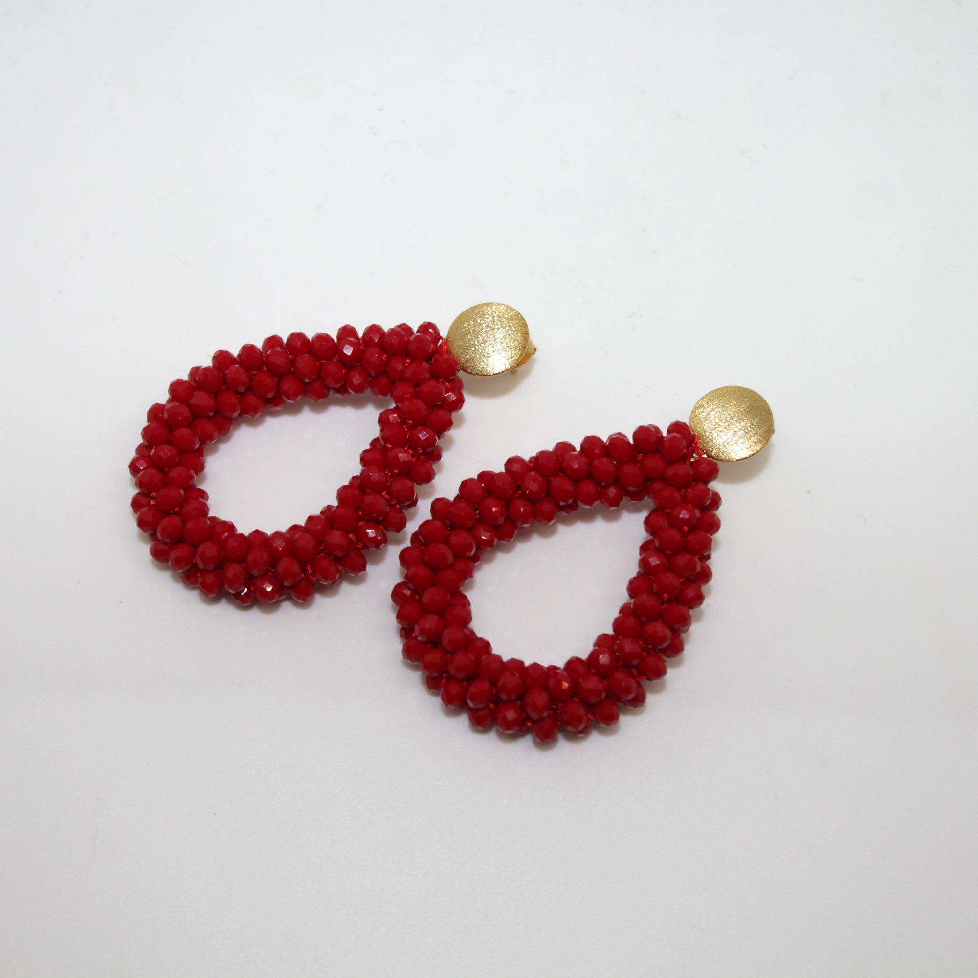 Glitzertropfen Rot Ohrring