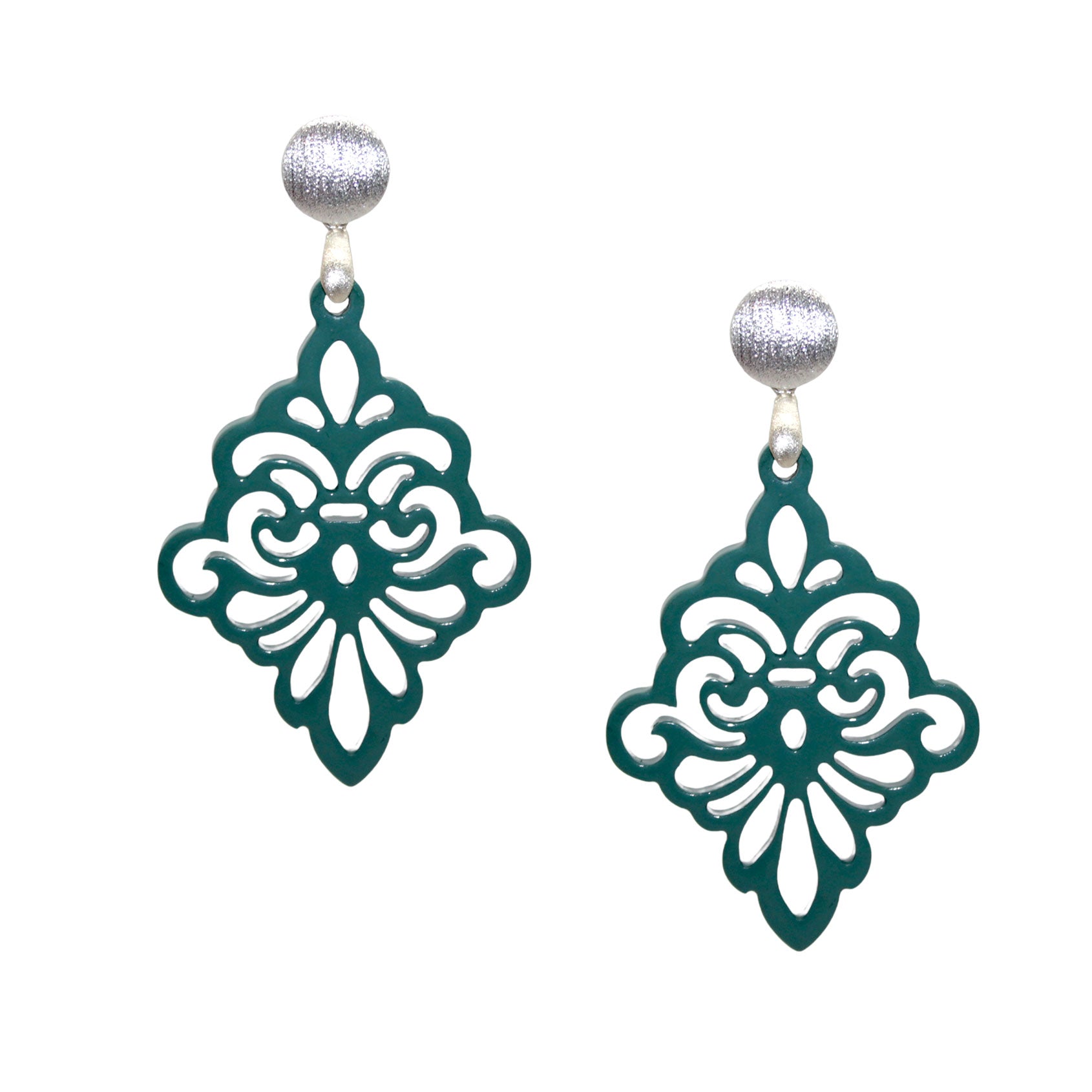 Velvet Türkisgrün Hornohrringe