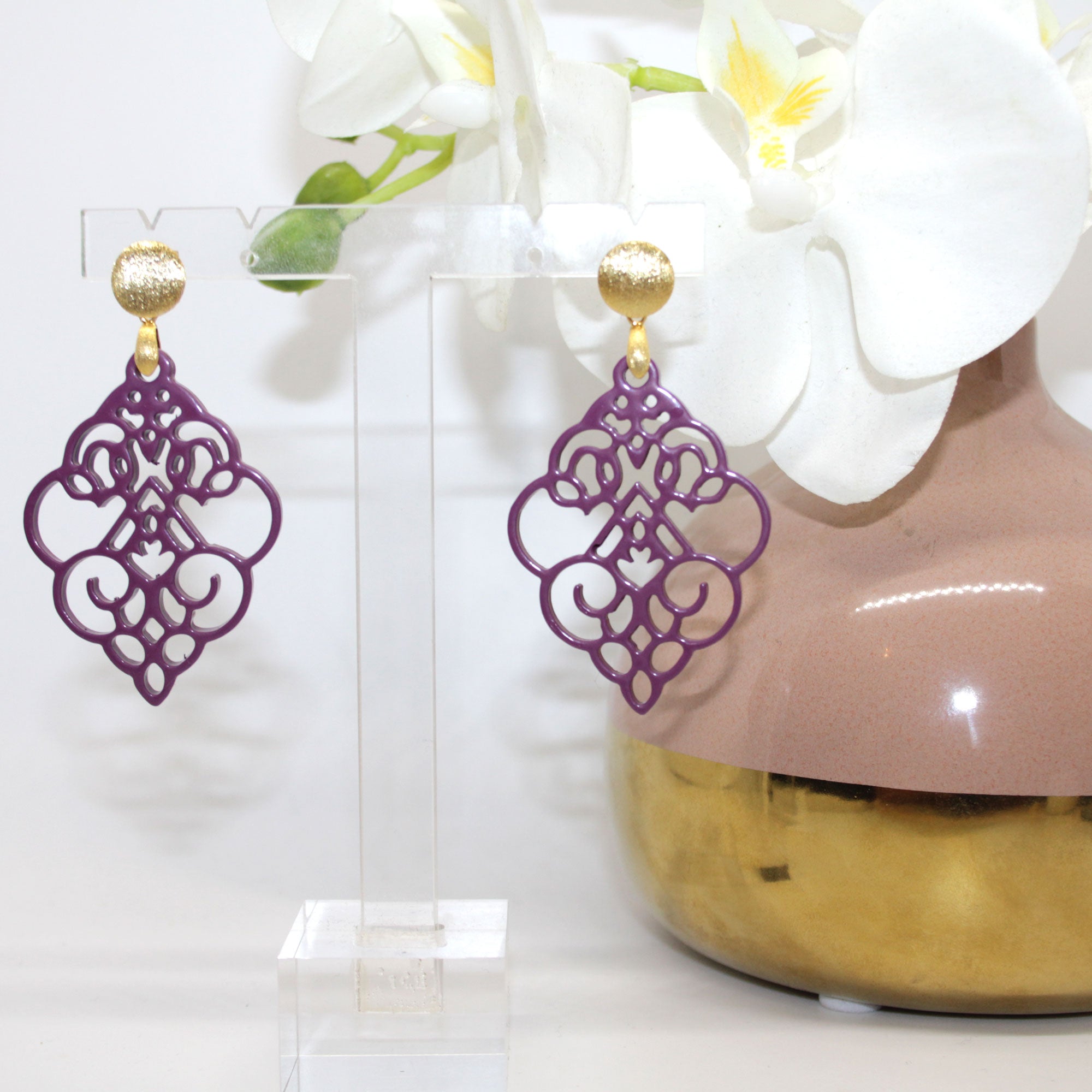 Hornohrringe elegante Lilie Beere