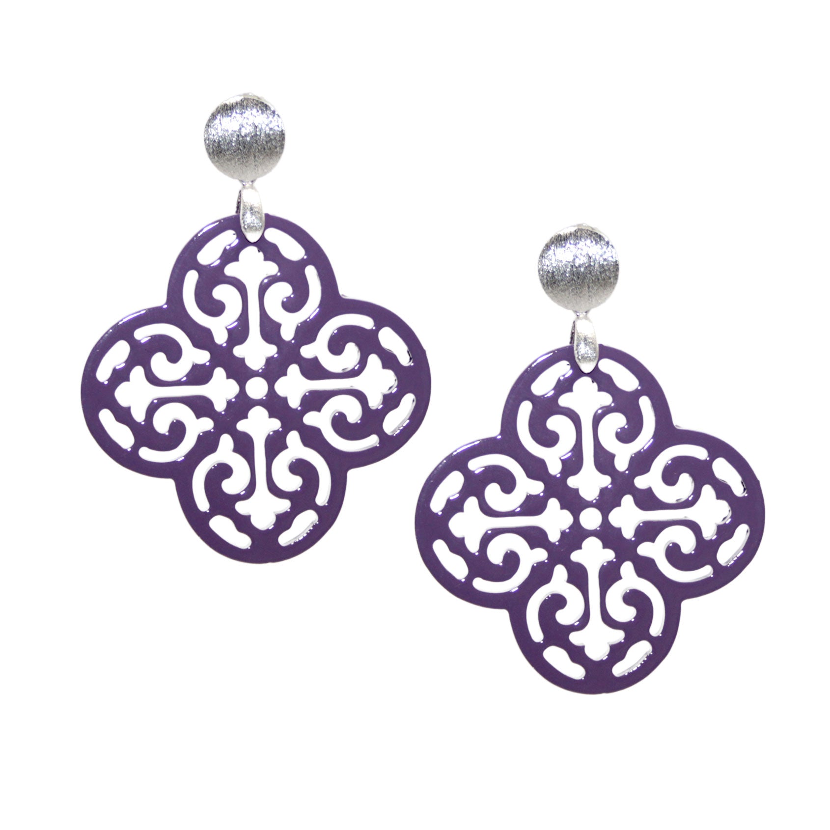 Lucky Clover Lila Hornohrring