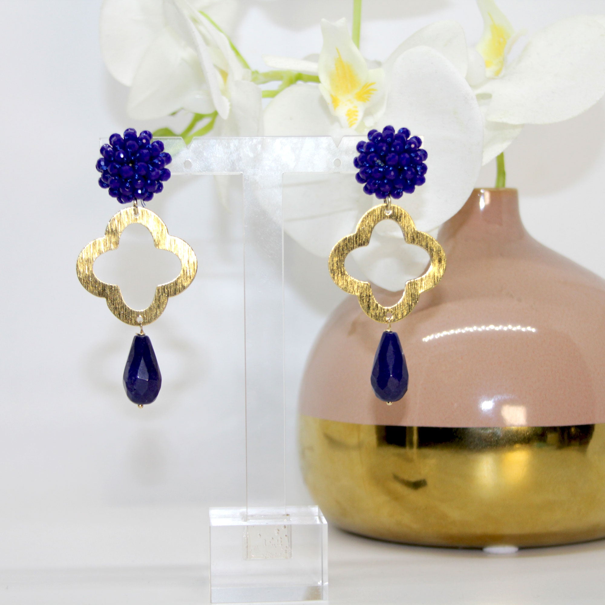 Lucky Clover Blau Ohrring