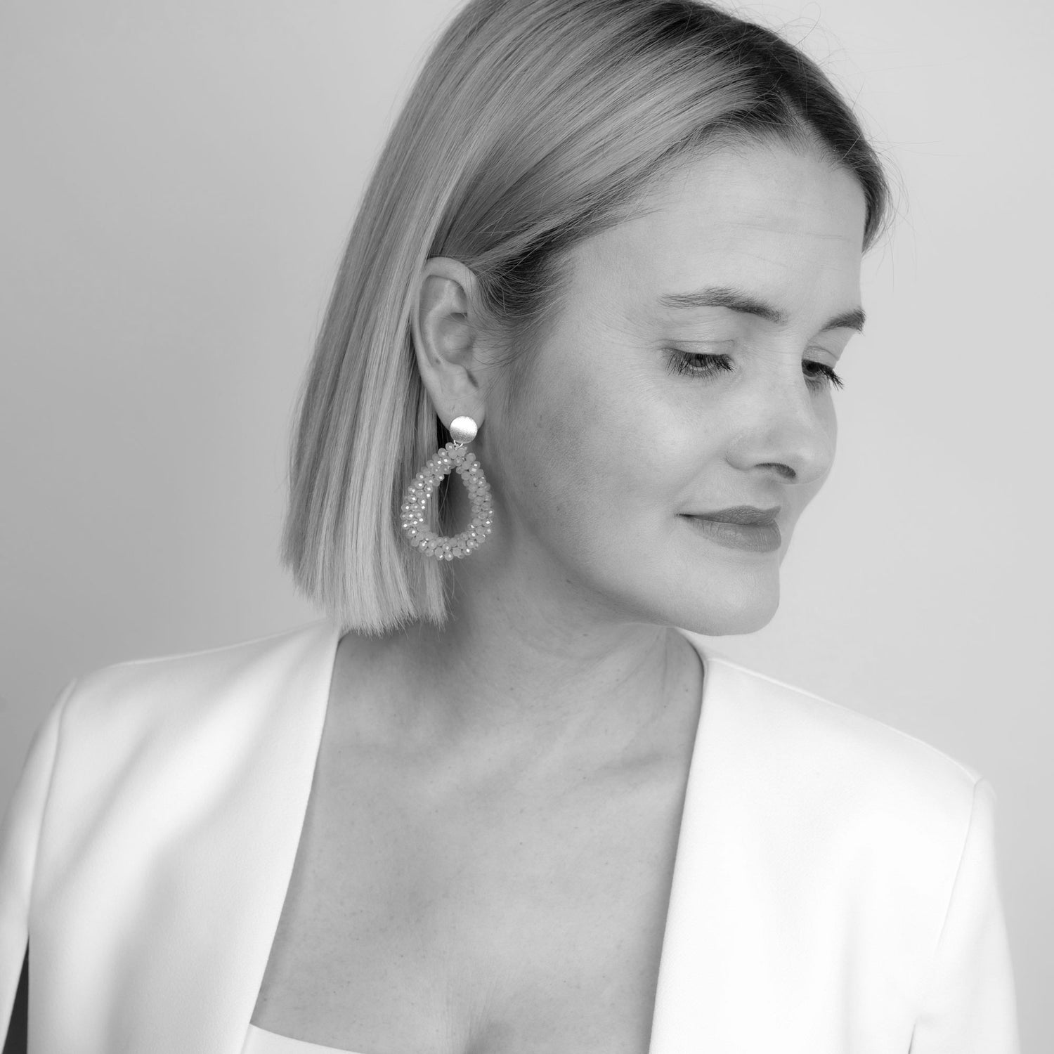 Glitzertropfen Hämatit Schwarz Ohrring