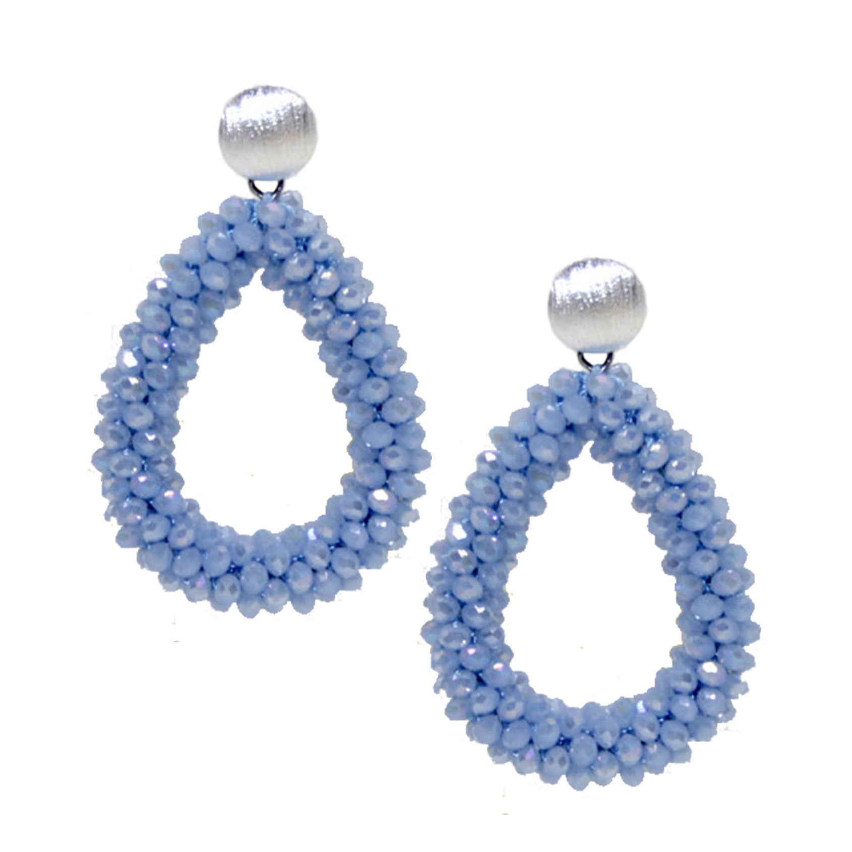 Glitzertropfen eisblau Ohrring