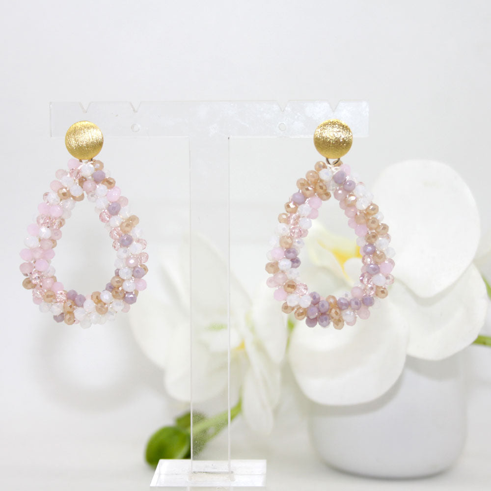 Glitzertropfen Rosa-Champagner Mixcolour Ohrring