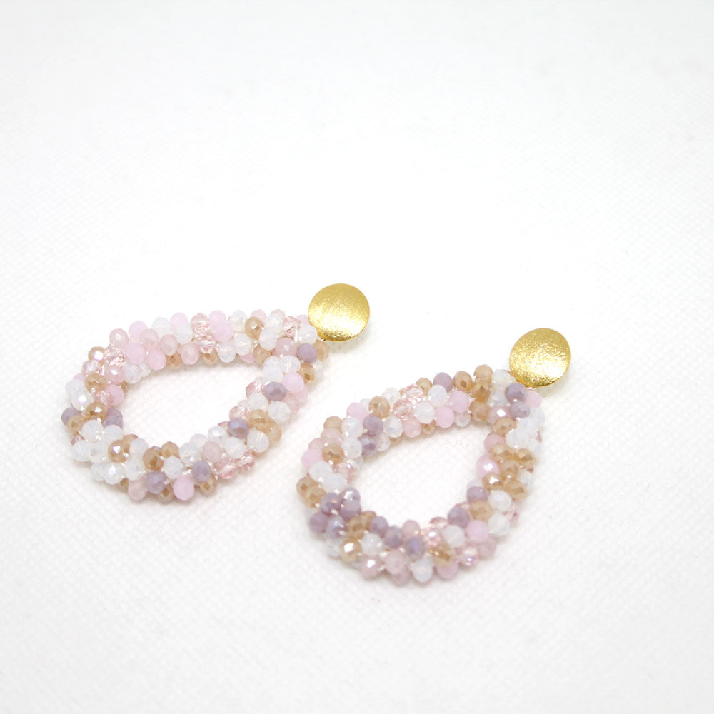 Glitzertropfen Rosa-Champagner Mixcolour Ohrring