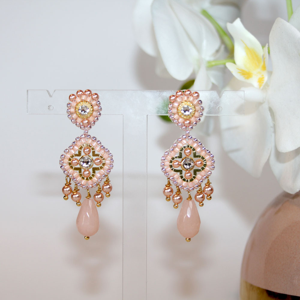 Lucky Clover Star Peach Ohrring