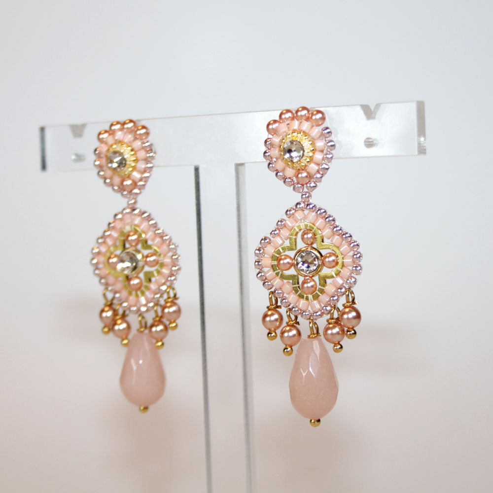 Lucky Clover Star Peach Ohrring