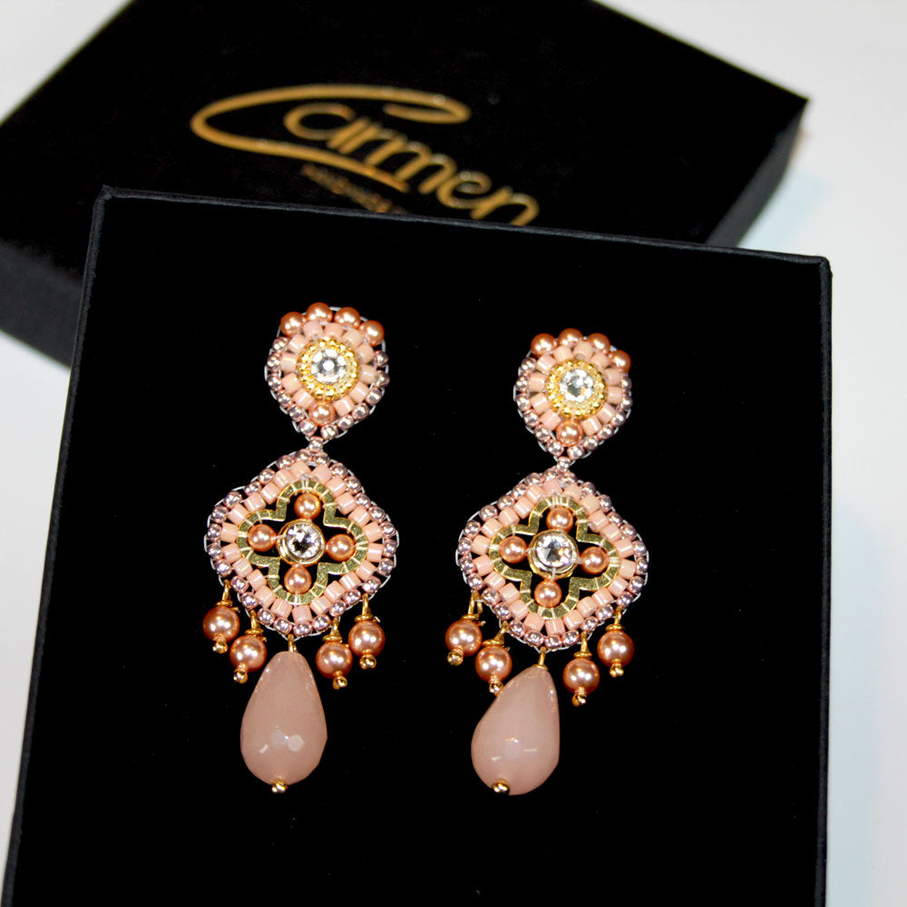 Lucky Clover Star Peach Ohrring