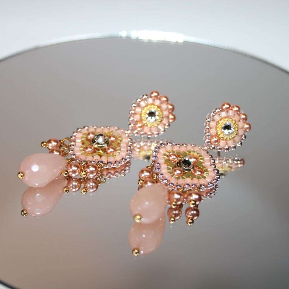 Lucky Clover Star Peach Ohrring