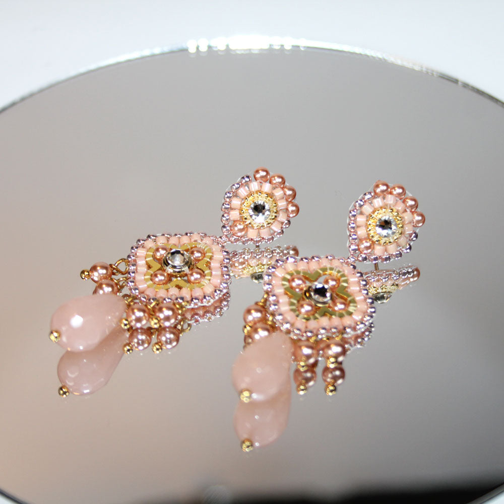 Lucky Clover Star Peach Ohrring