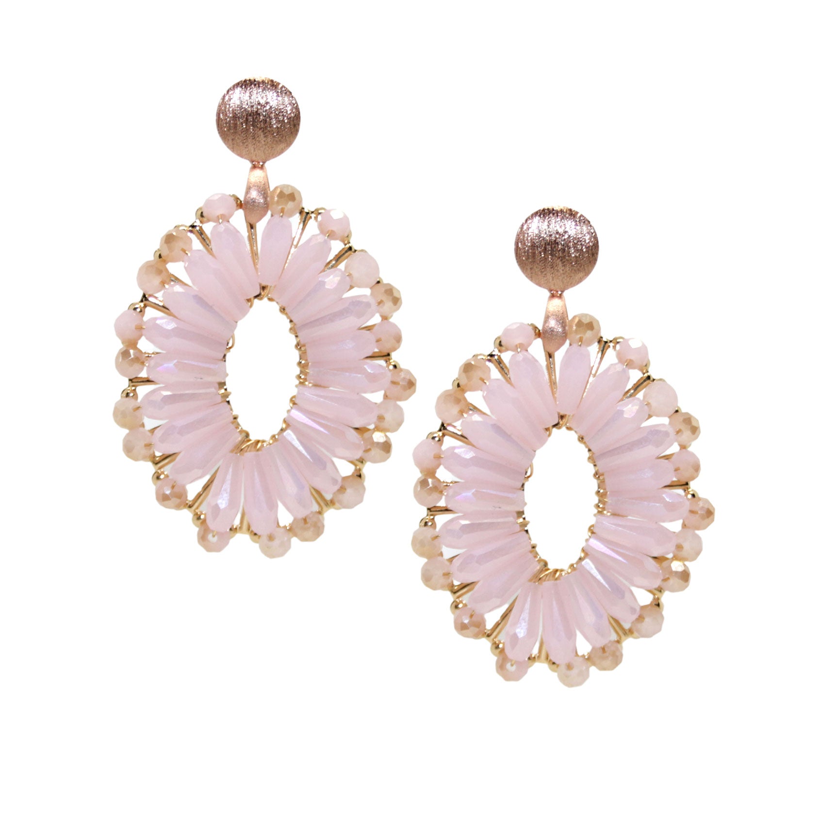 Flowerstar Oval Rosa Ohrring