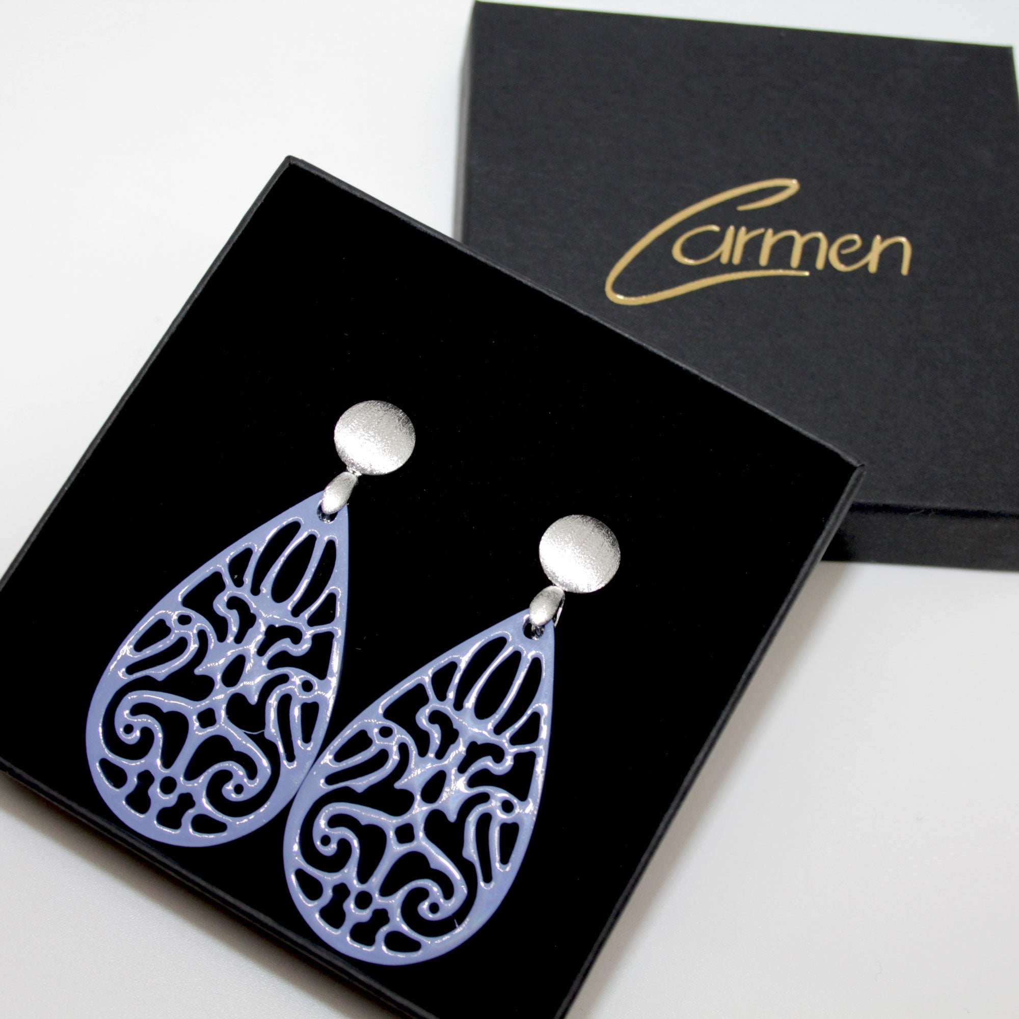 Drop helles Lila Hornohrringe