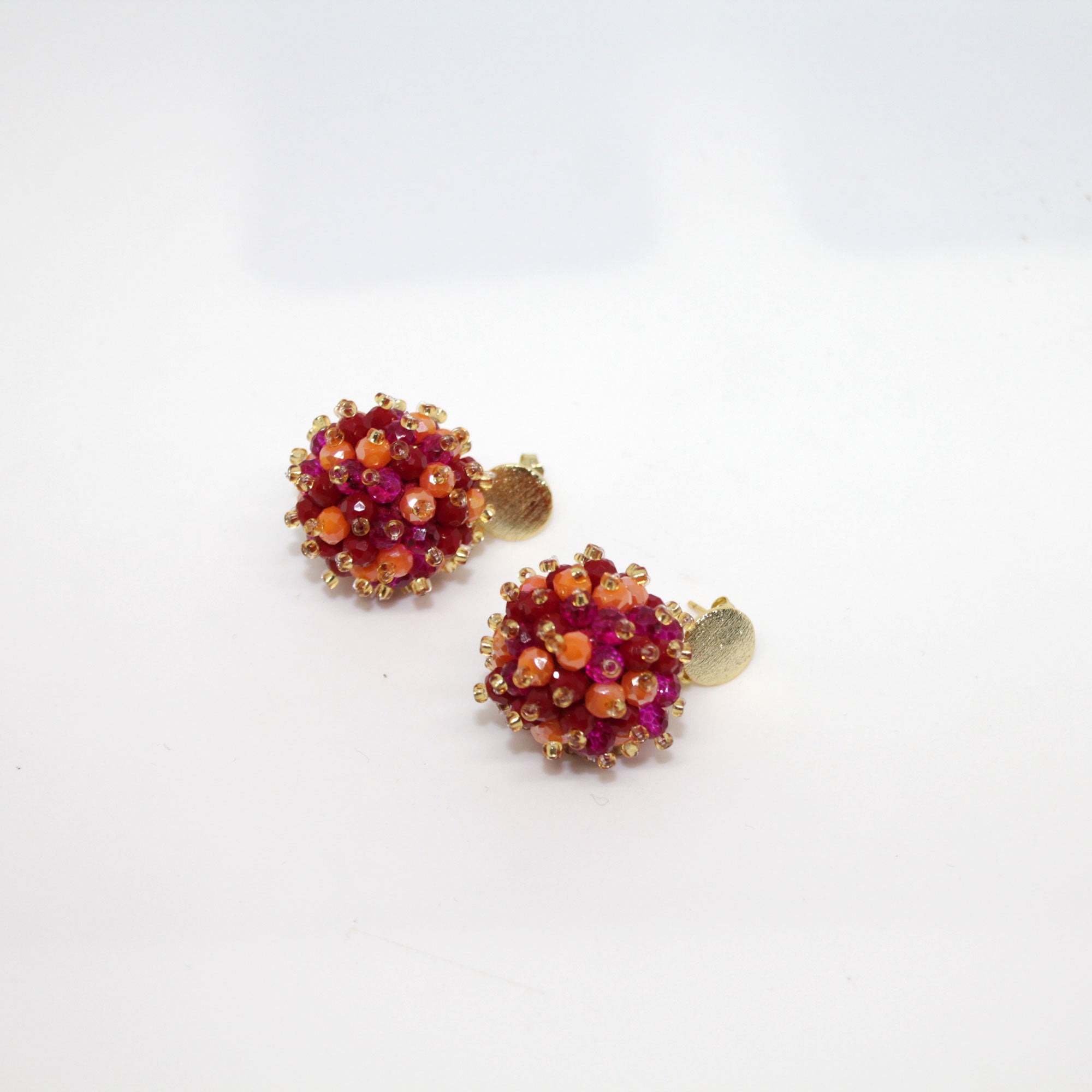 Beerenohrring Orange-Pink