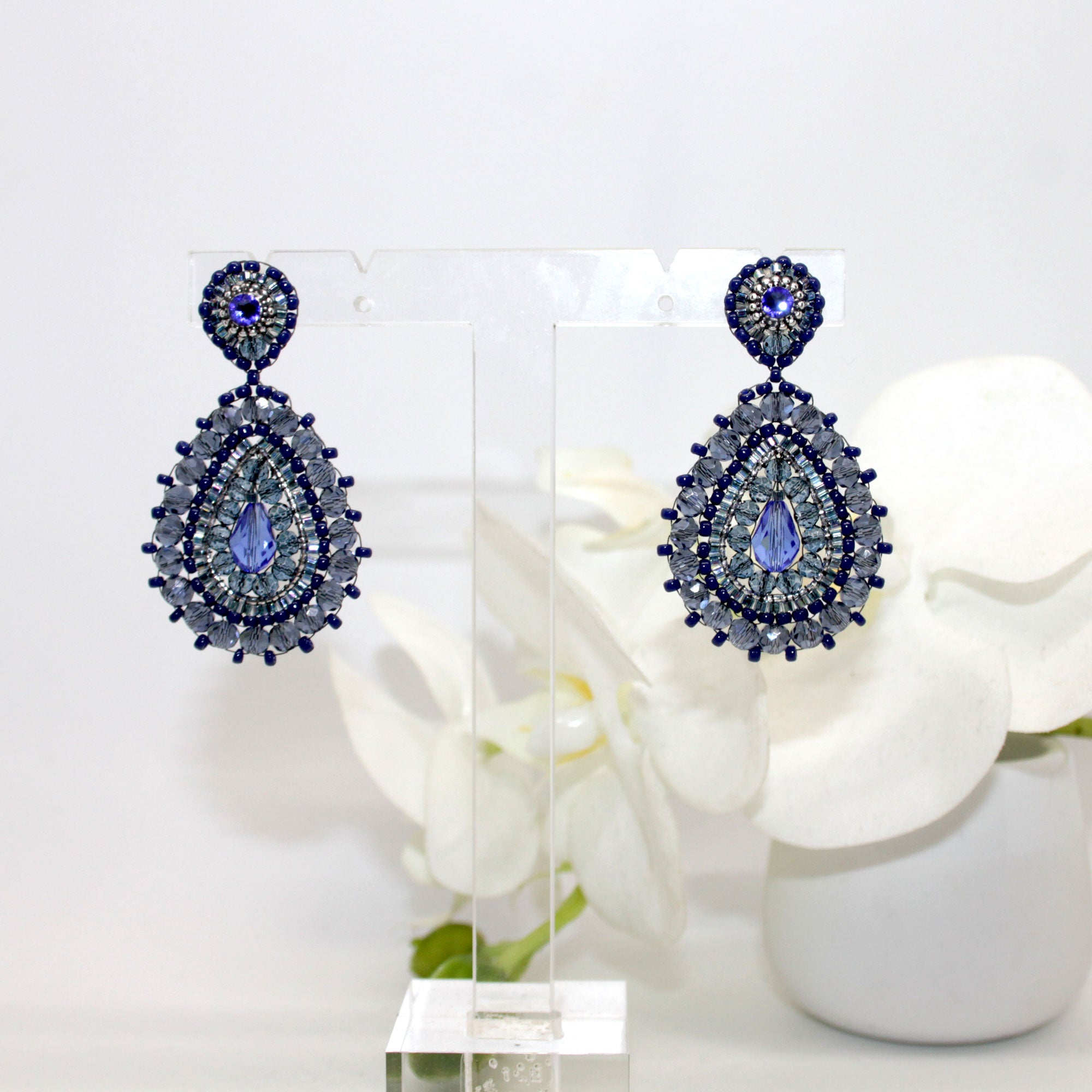 Blue Drop Ohrring