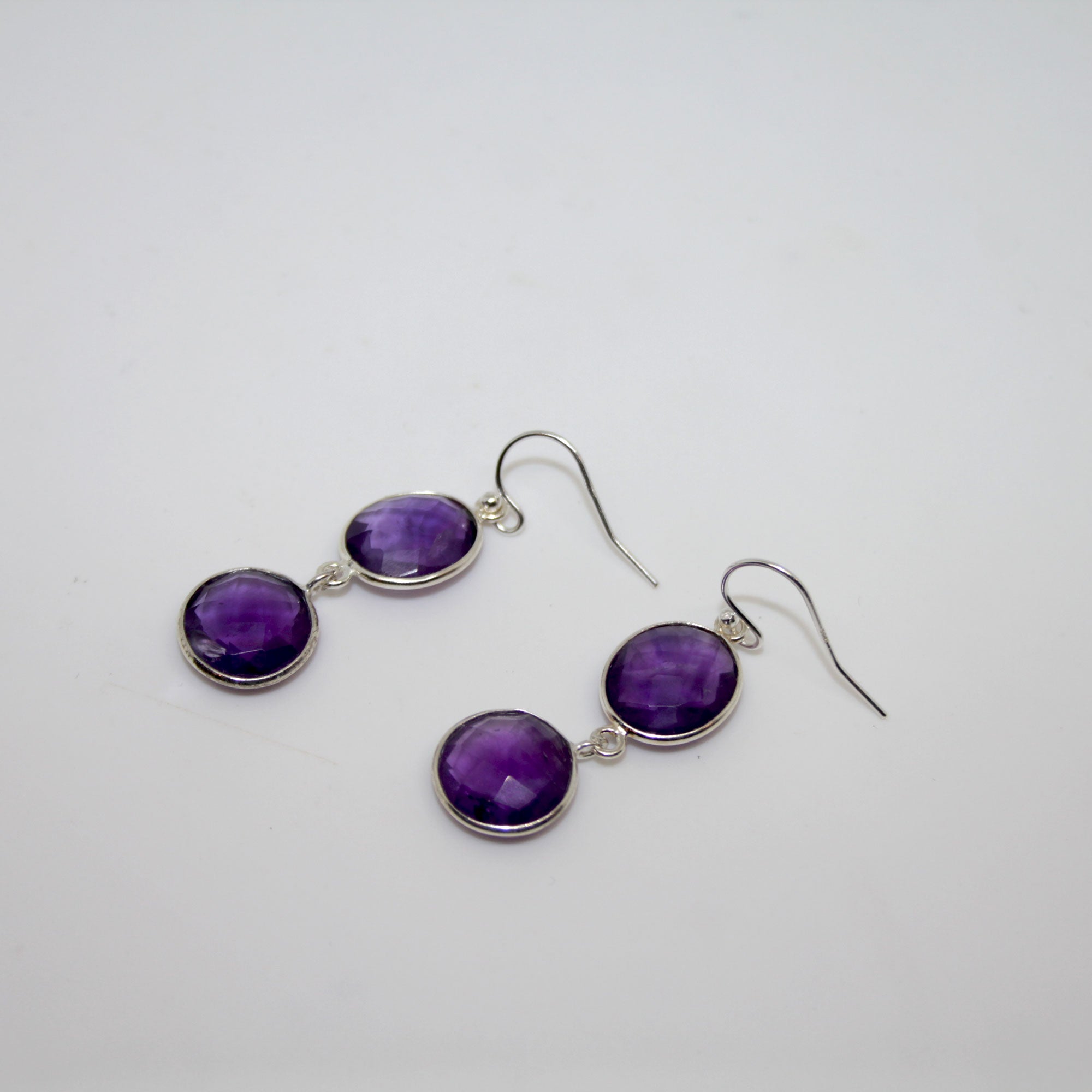 Double Amethyst Ohrring
