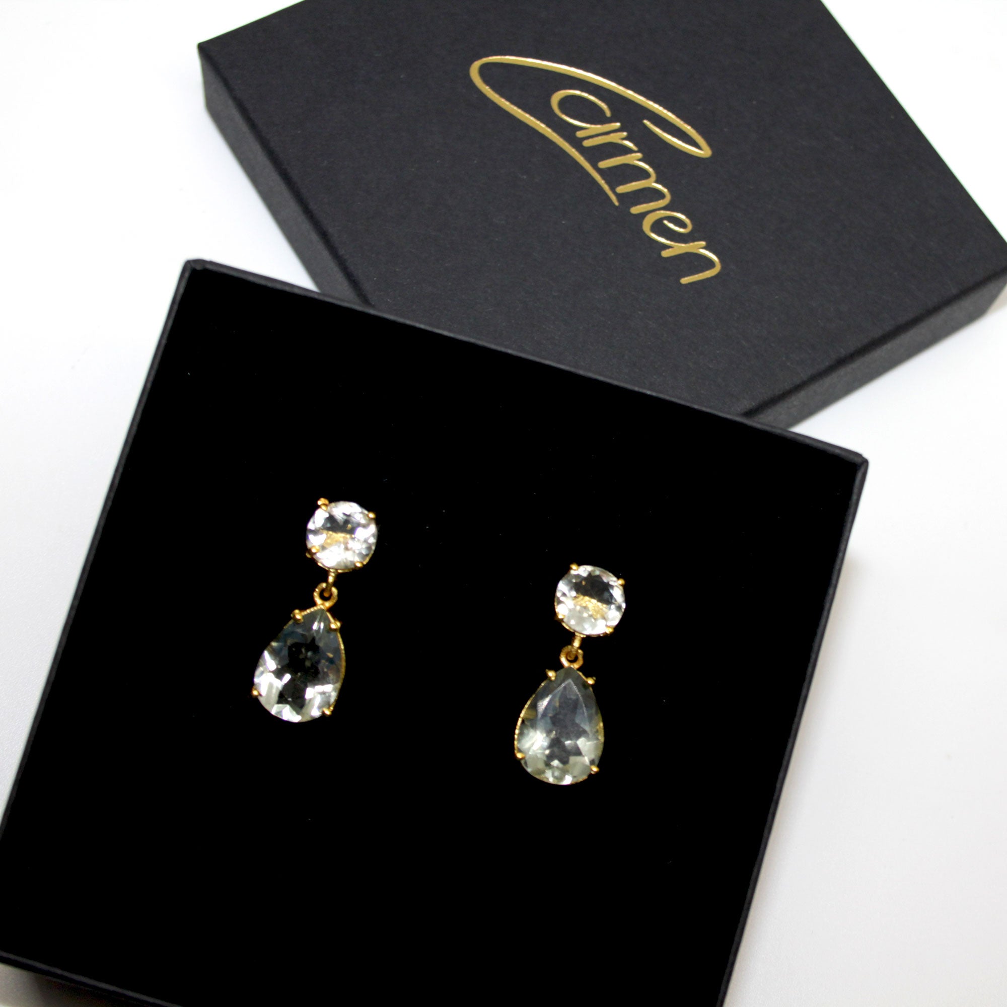 Grüner Amethyst Drop Ohrring