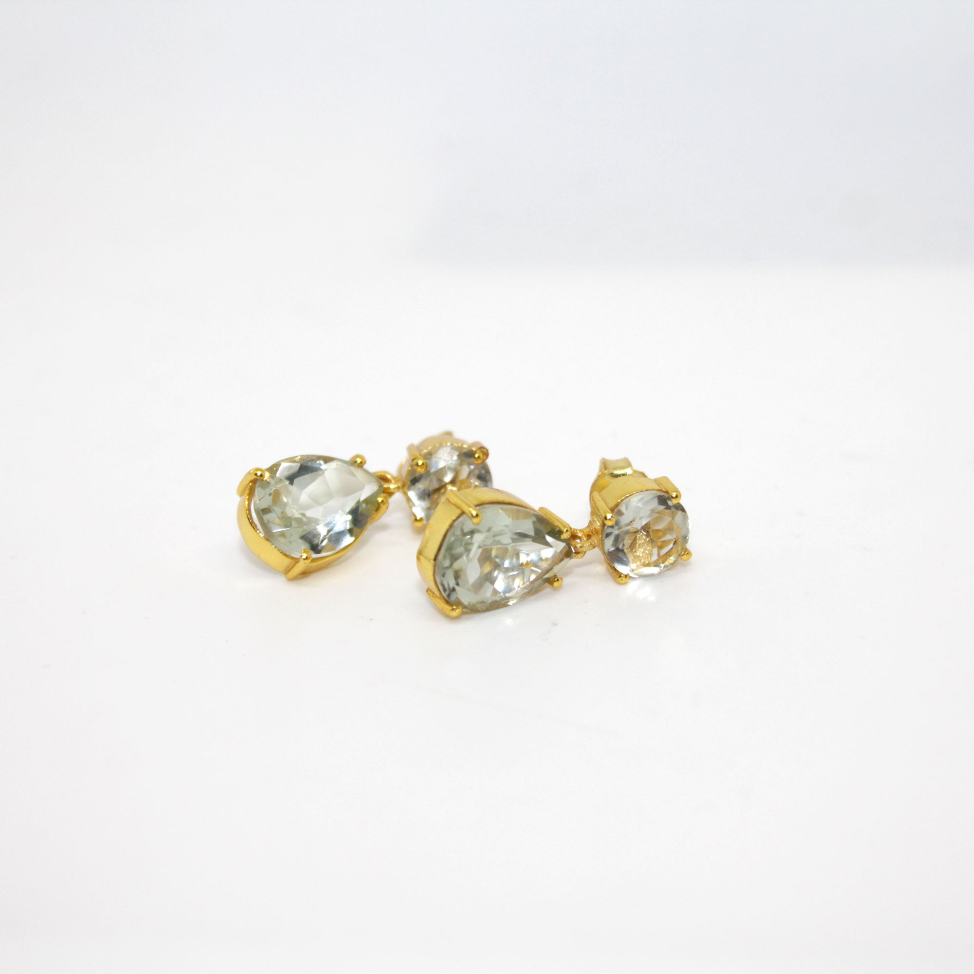 Grüner Amethyst Drop Ohrring