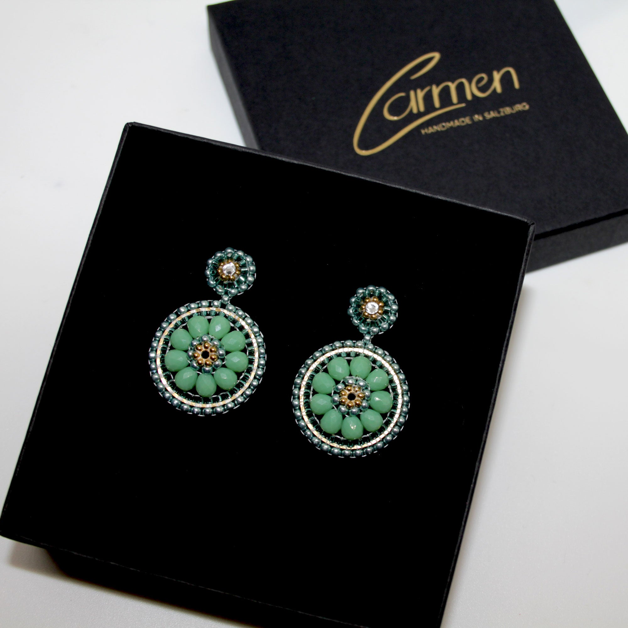 Flower Power Grün Ohrring