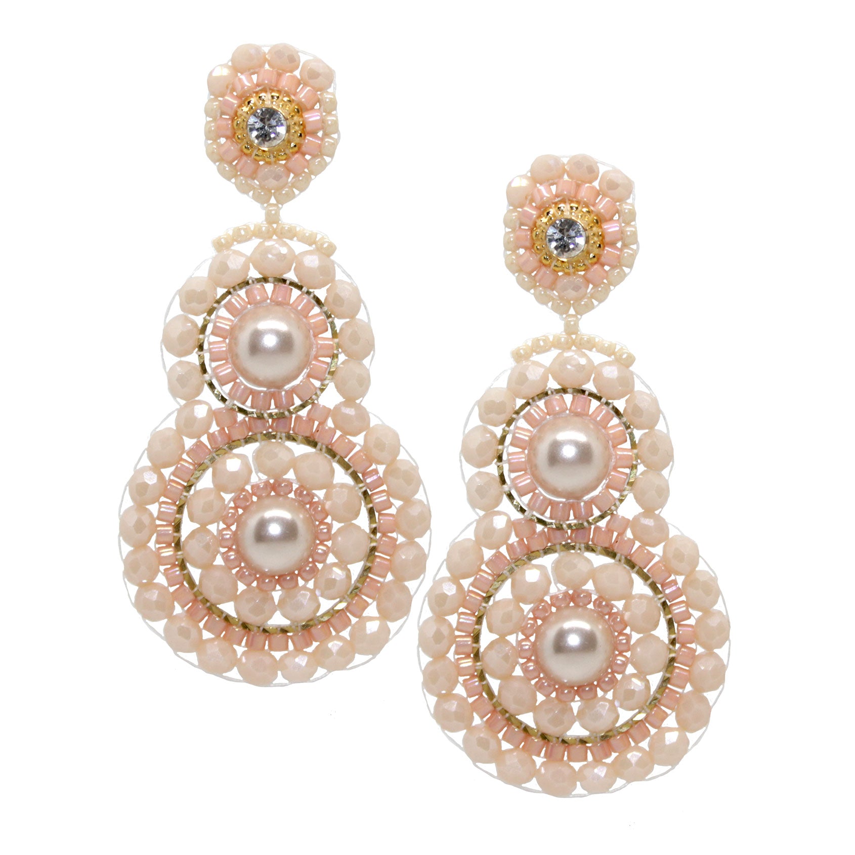 handgefertigter Miss Circle Pearl Ohrring