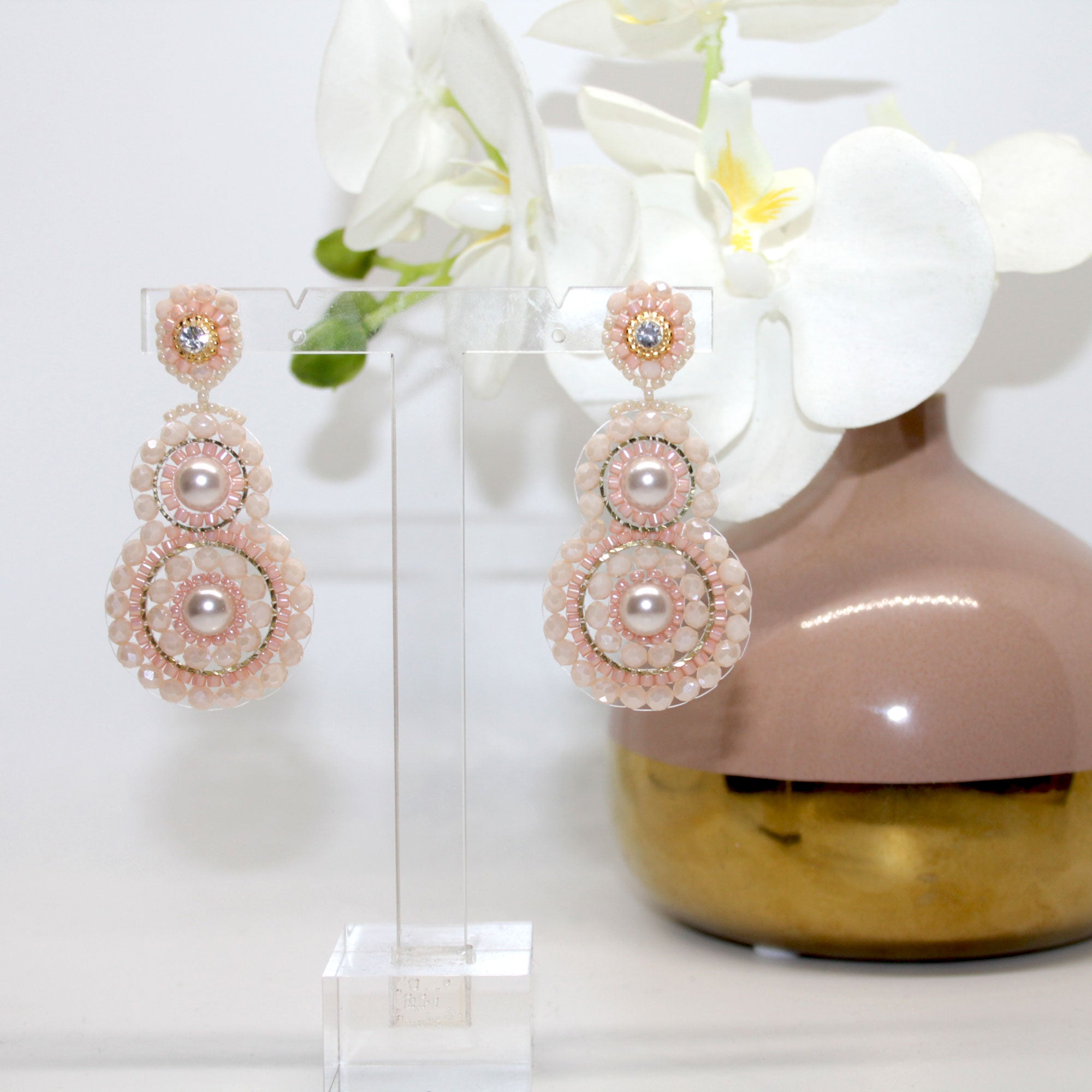 handgefertigter Miss Circle Pearl Ohrring
