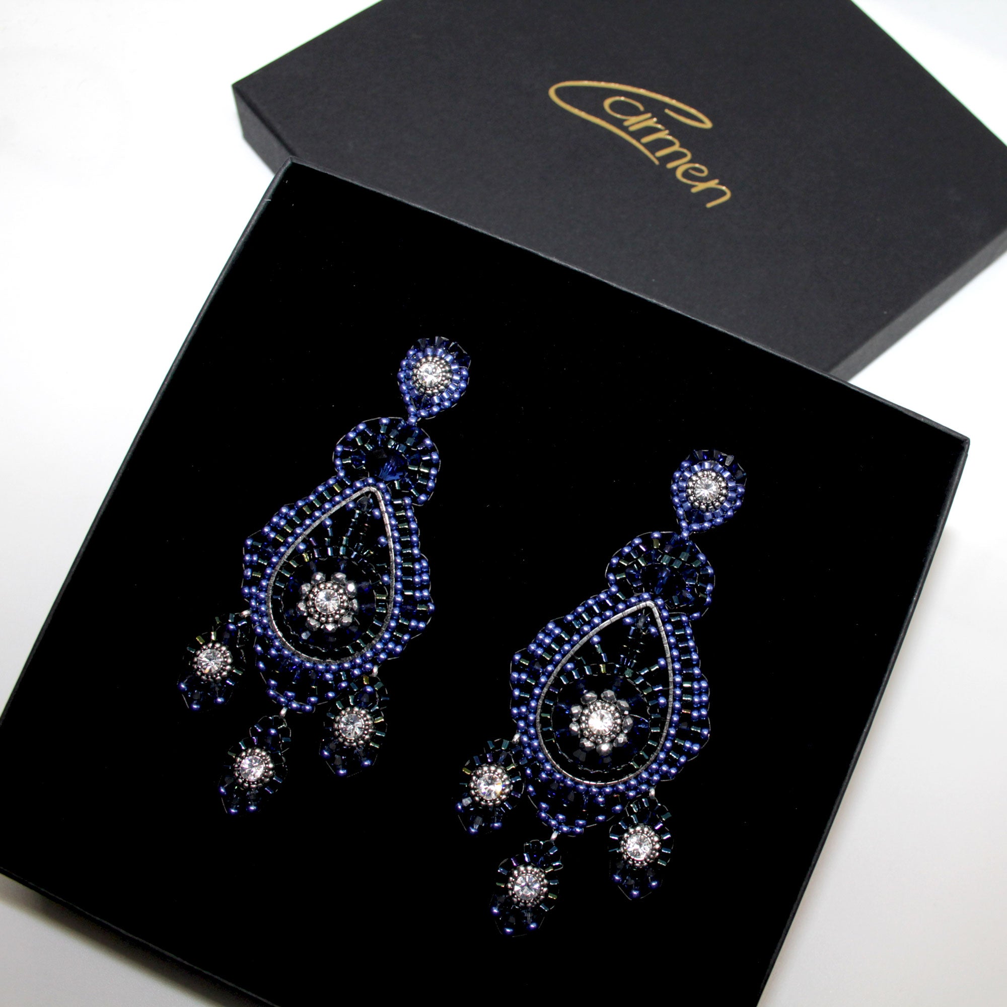 Moonlight exclusive Blue Ohrring handgefertigt