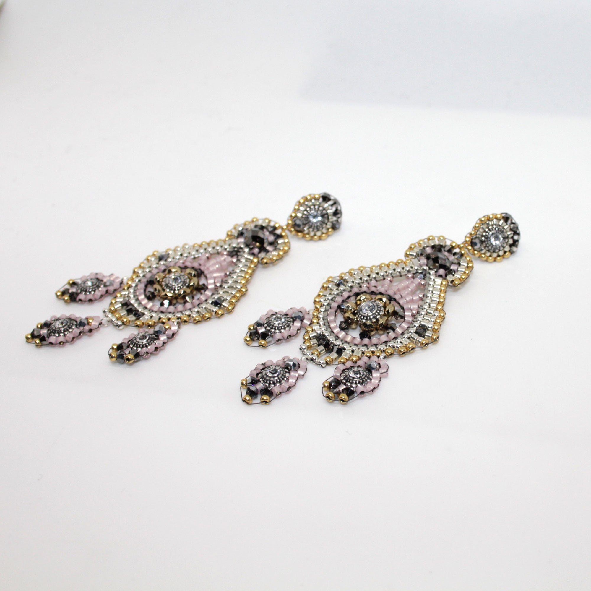 Moonlight exclusive Rosé Silber Gold Ohrring handgefertigt