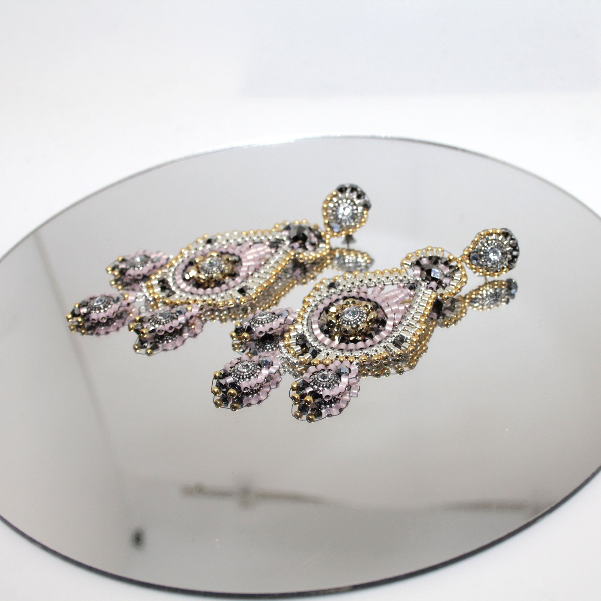 Moonlight exclusive Rosé Silber Gold Ohrring handgefertigt