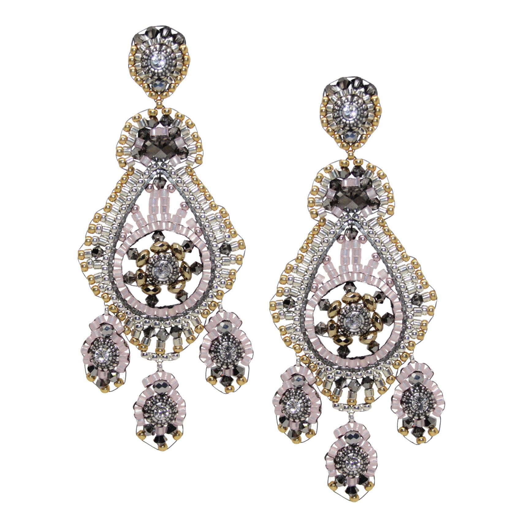 Moonlight exclusive Rosé Silber Gold Ohrring handgefertigt