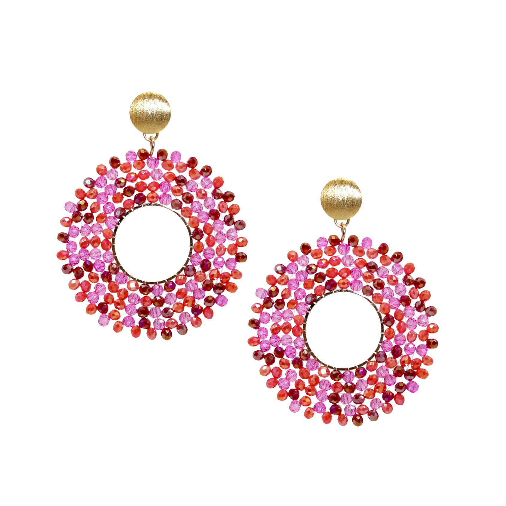 Roundup Girl Big Pink Orange Ohrring