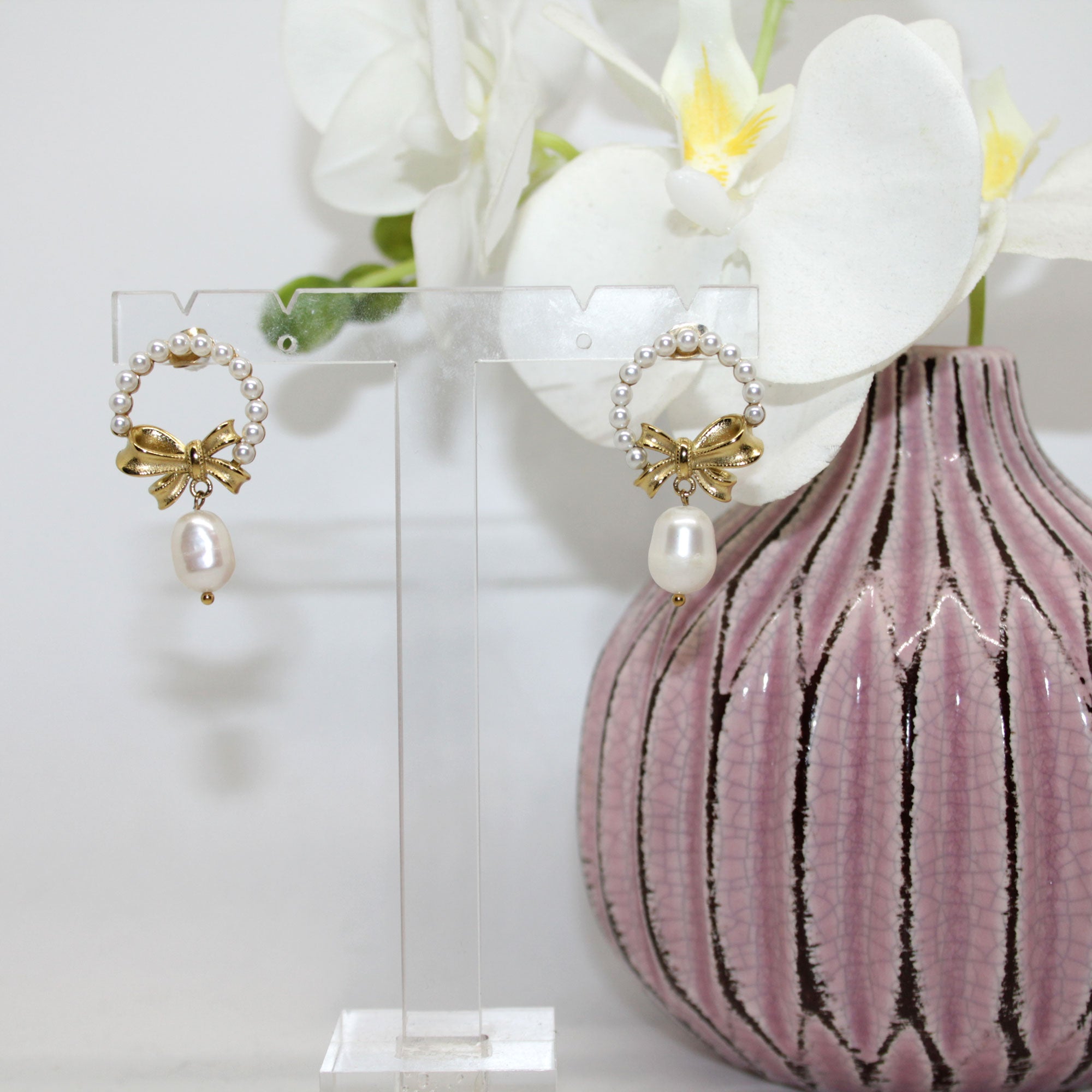 Ribbon Pearl Ohrring