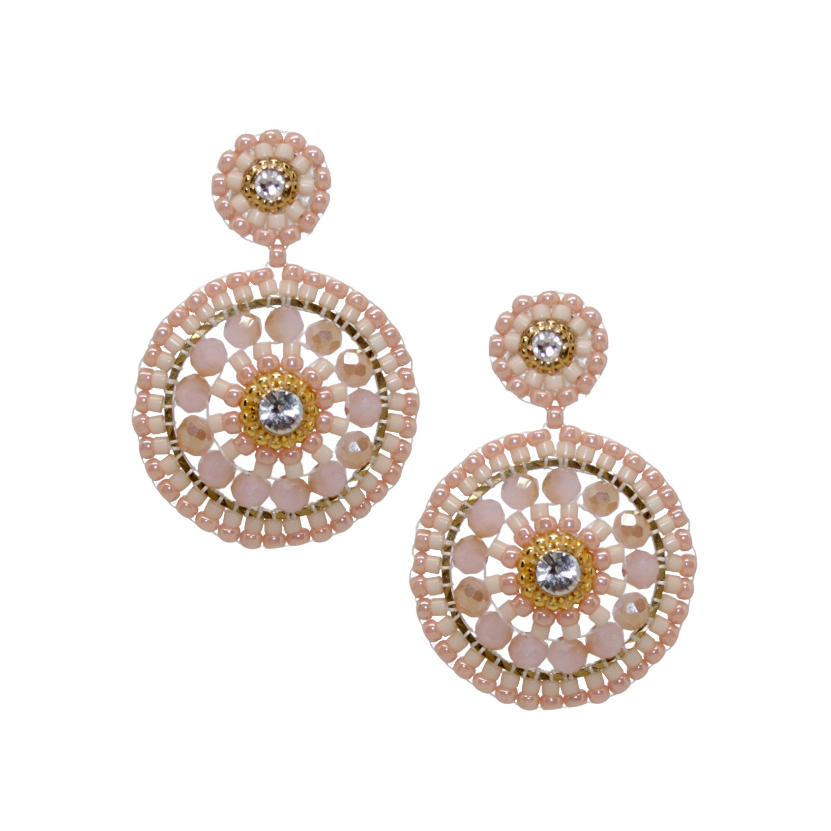 Roundup Girl Peach gold Ohrring handgefertigt in Österreich